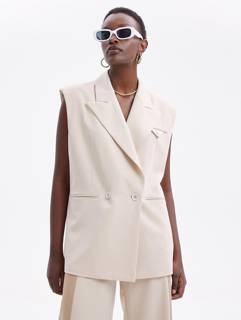 sleeveless blazer vest
