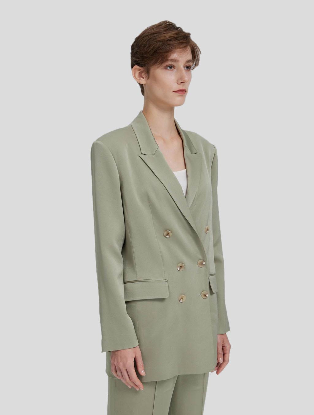 mint green double breasted suit