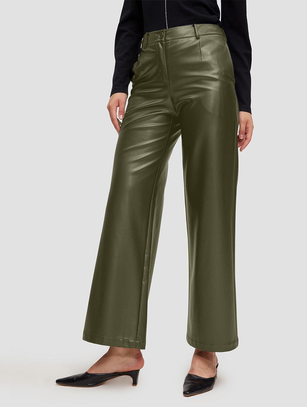 Lattelier Faux Leather Straight Pants 