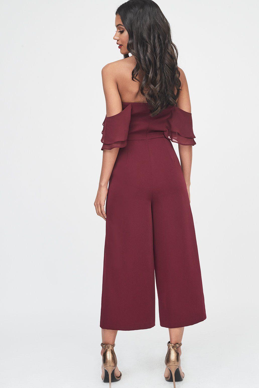 off the shoulder culotte jumpsuit