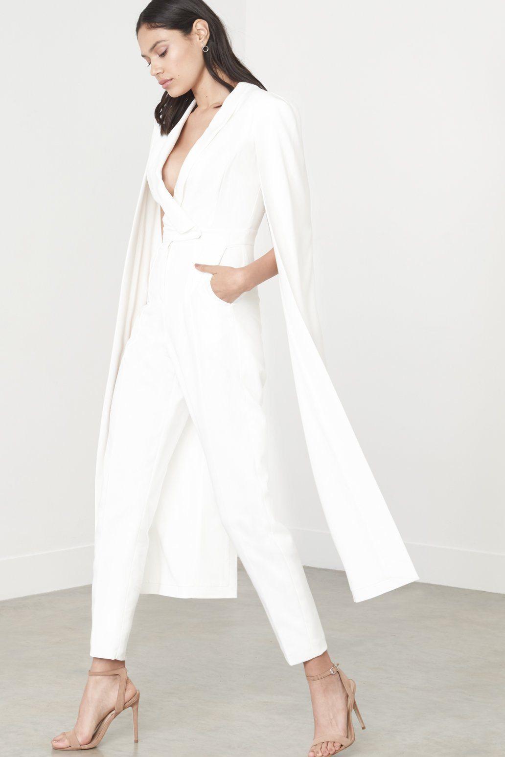 tailored cape jumpsuit