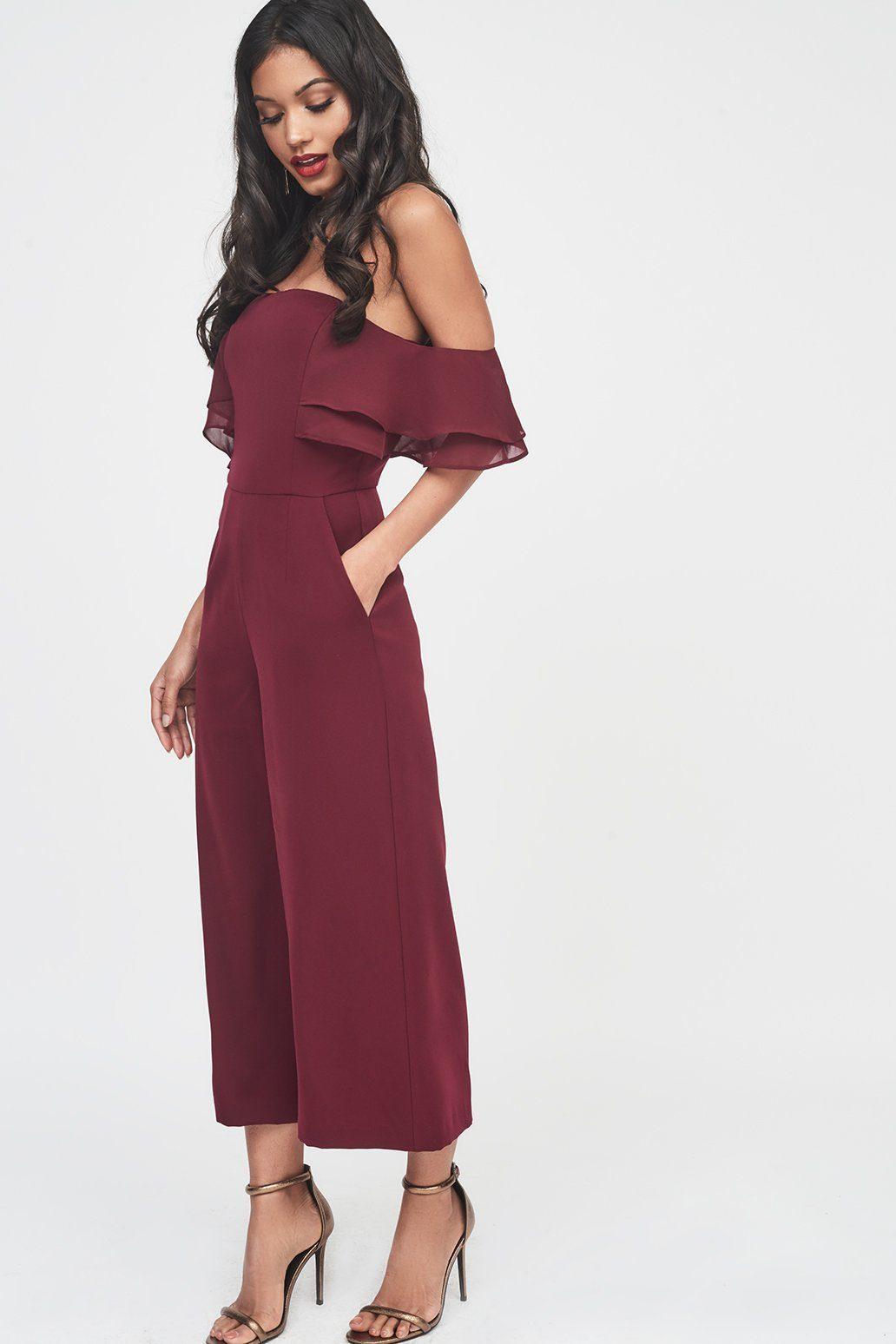 off the shoulder culotte jumpsuit