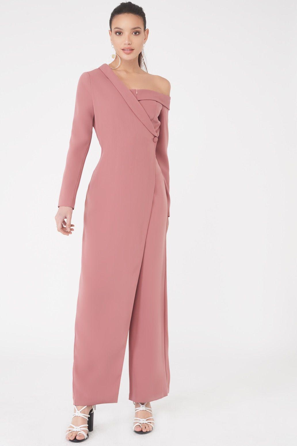 off the shoulder wide leg jumpsuit