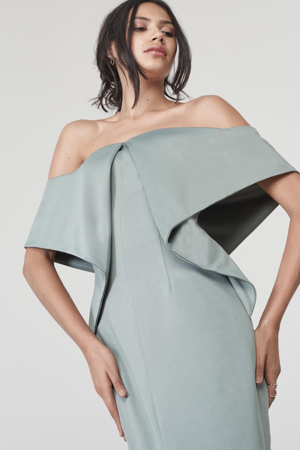 lavish alice origami folded bandeau jumpsuit in sage