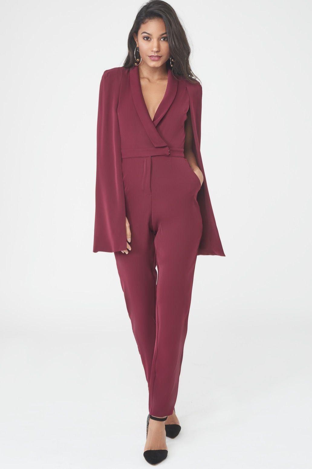 red pantsuit with cape