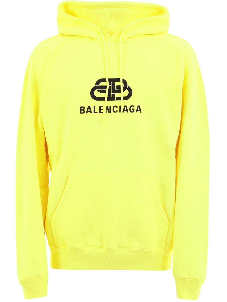 Balenciaga Cotton Bb Back Pulled Hoodie in Neon Yellow / Black (Yellow) for  Men | Lyst