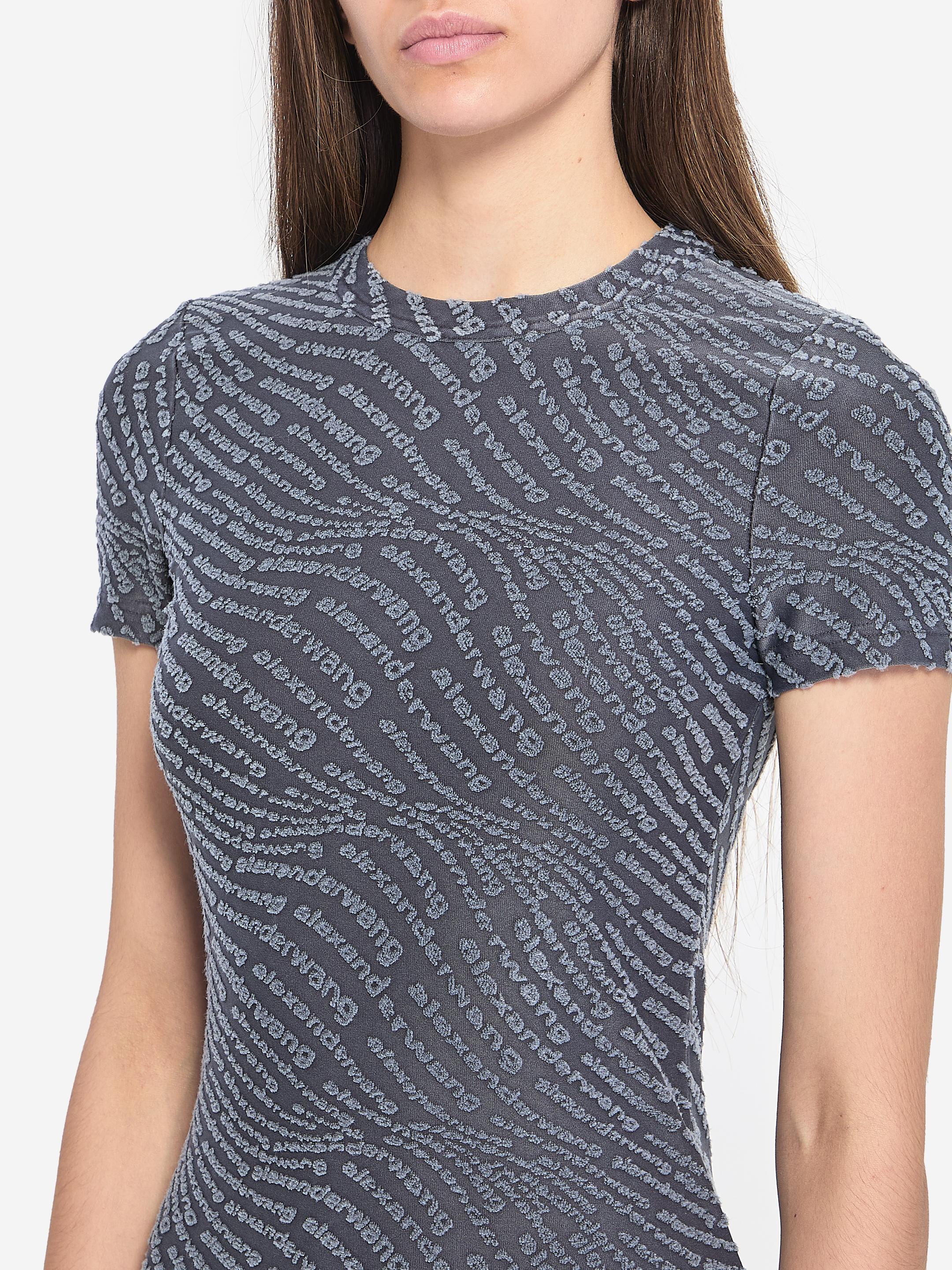 Alexander Wang Grey Logo Jacquard Shrunken Minidress in Blue