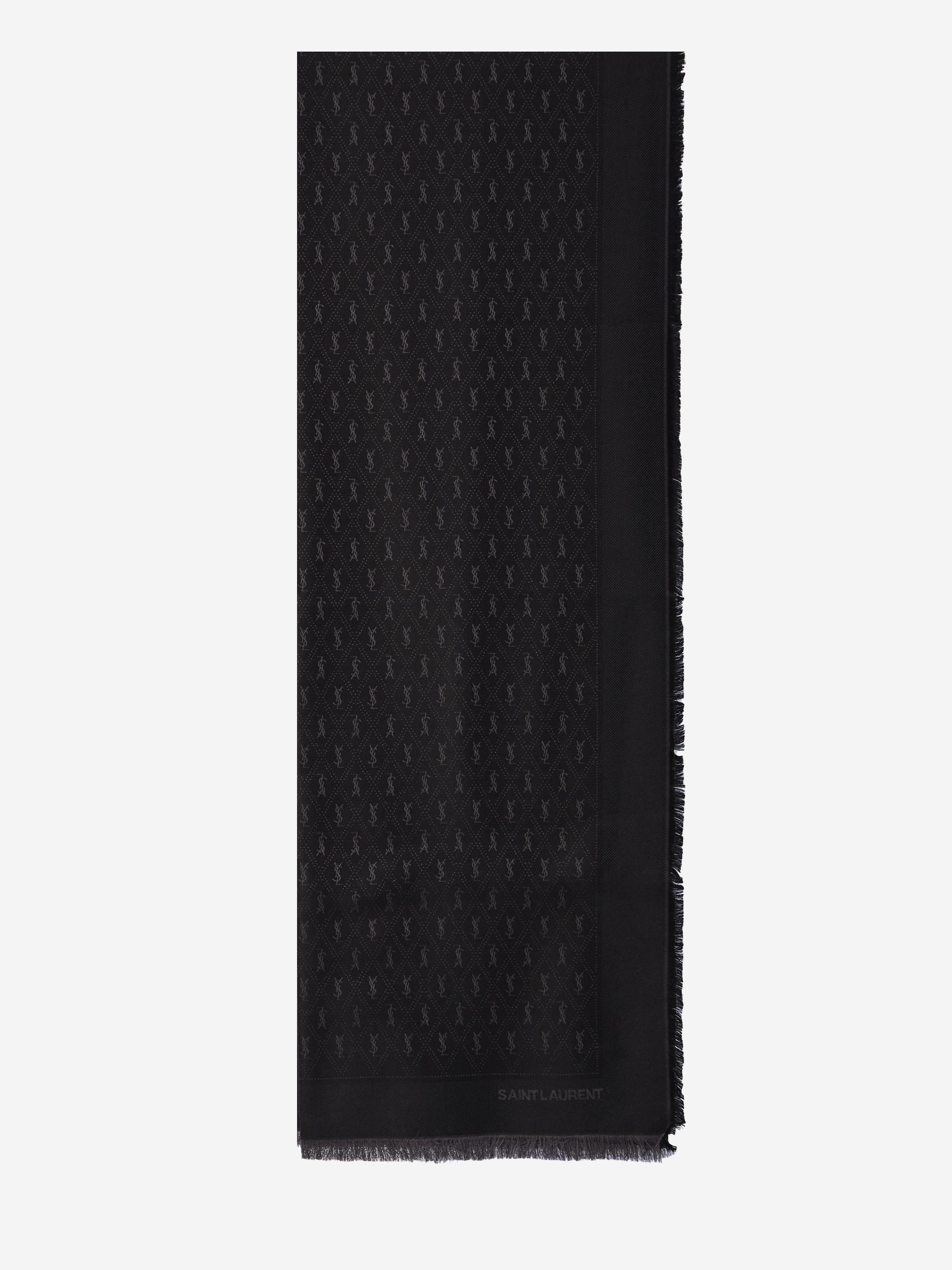 【SAINT LAURENT】YSL Monogram Jacquard Scarf/全国送料込み CASSANDRE scarf in silk jacquard | Saint Laurent | YSL EE