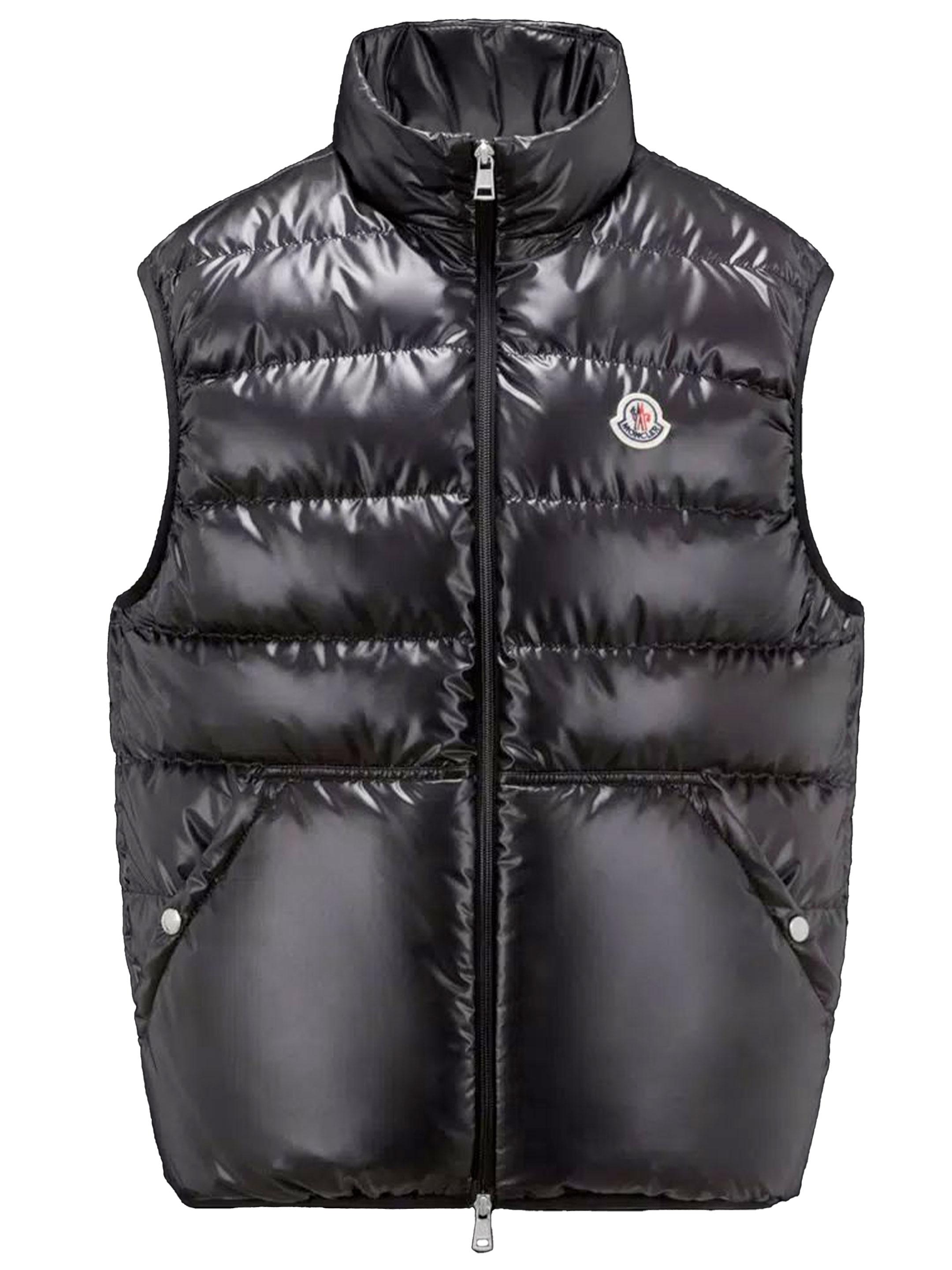 Moncler Aube Zipped Down Gilet Padded Vest Black for Men | Lyst
