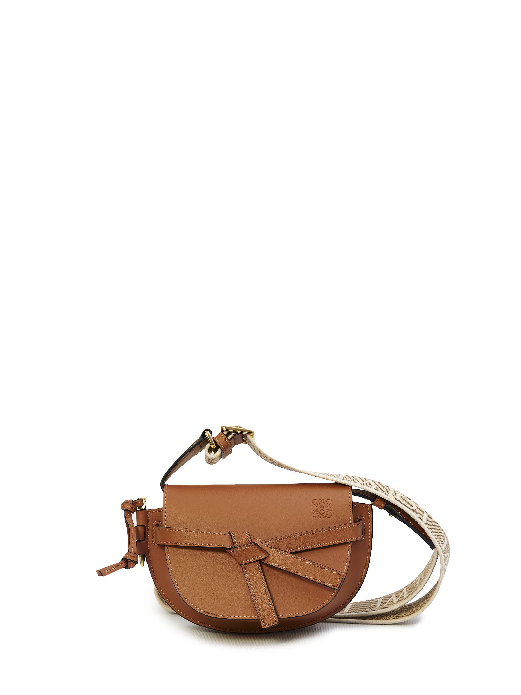 Loewe Mini Gate Dual Bag In Pebble Grain Calfskin in Brown Lyst UK