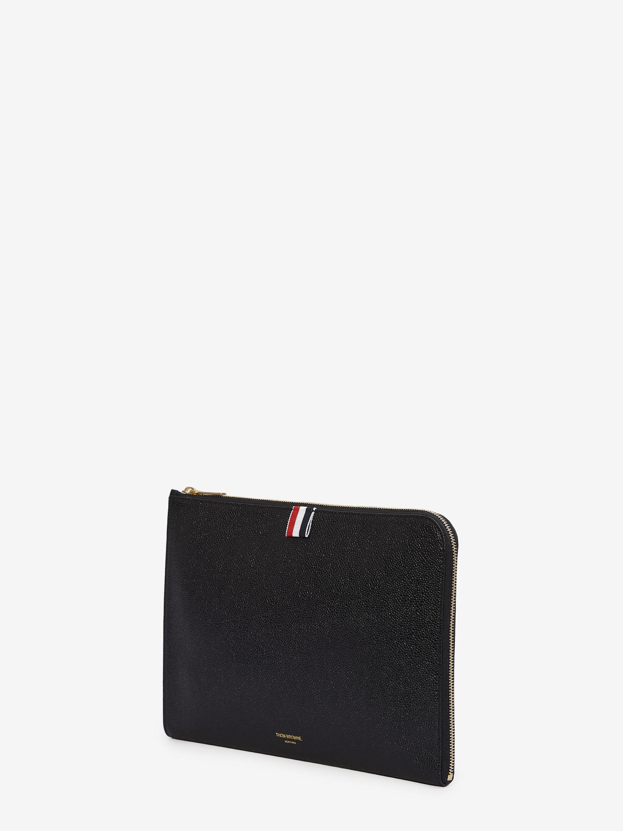 Leather Phone Pouch in Black - Thom Browne