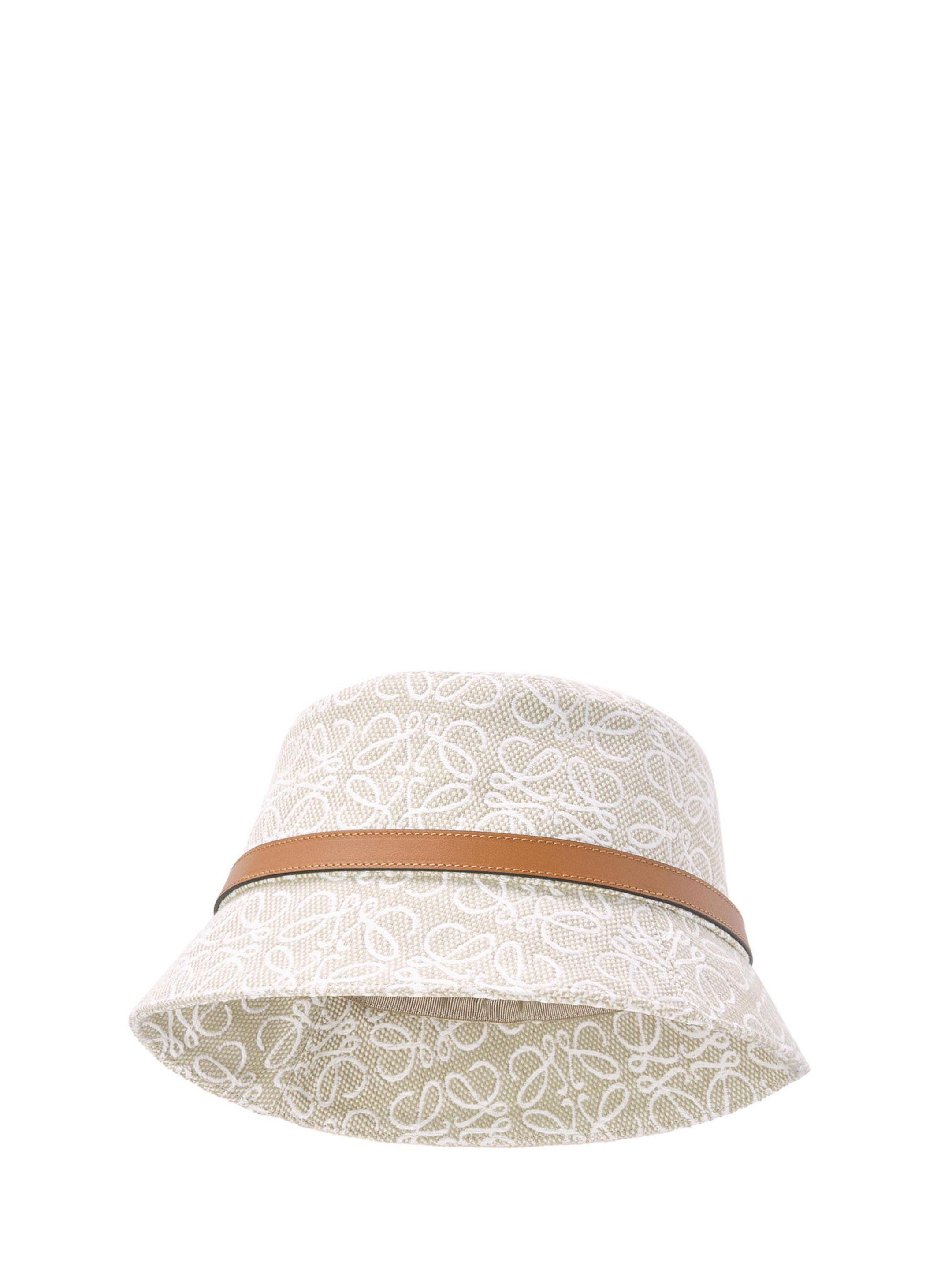 Anagram bucket hat in jacquard and calfskin