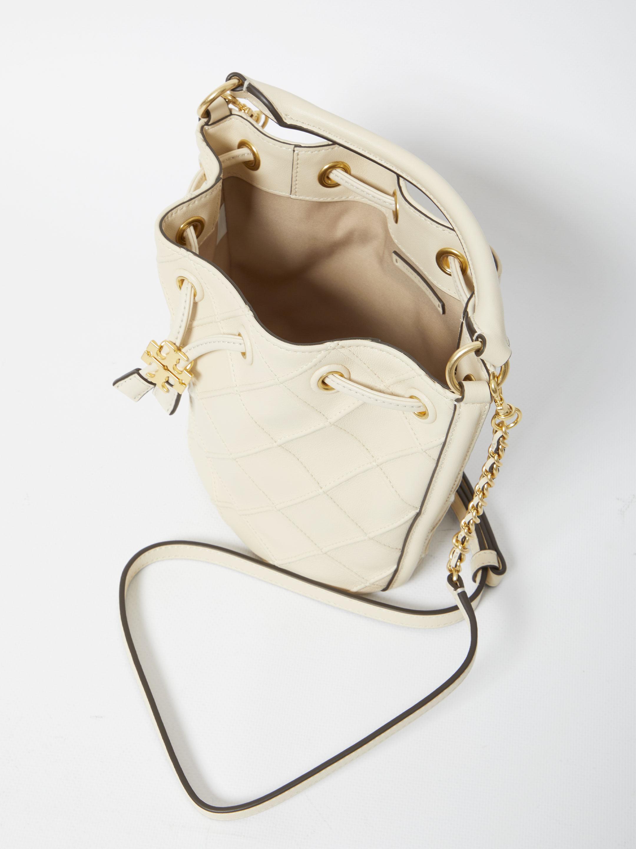 Tory Burch Large Fleming Soft Bucket Bag in White