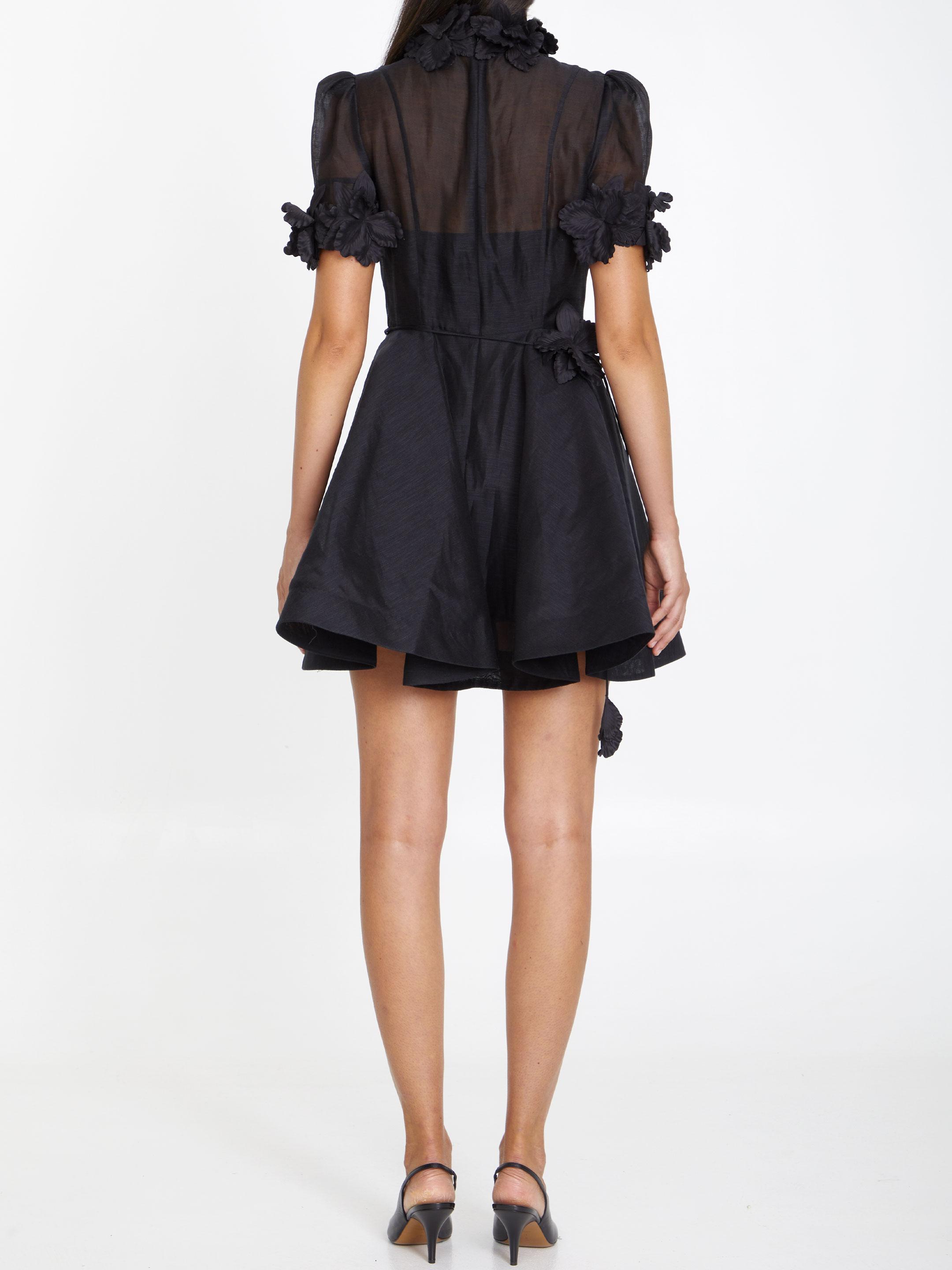 natura liftoff mini dress Zimmermann NATURA LIFTOFF MINI DRESS - 9790DS241BLKCAM