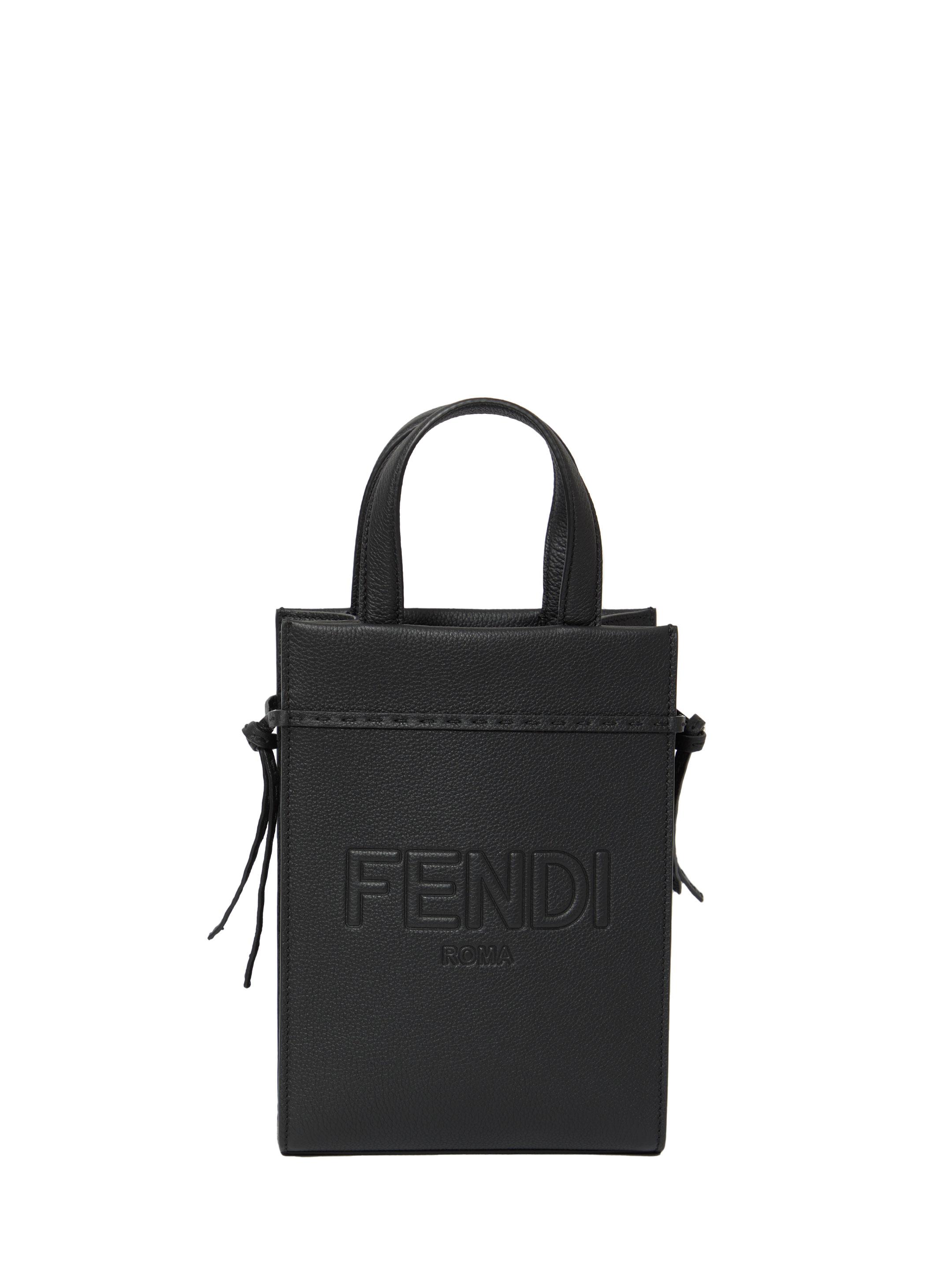 Fendi Mini Tote Bag With Logo in Black for Men | Lyst