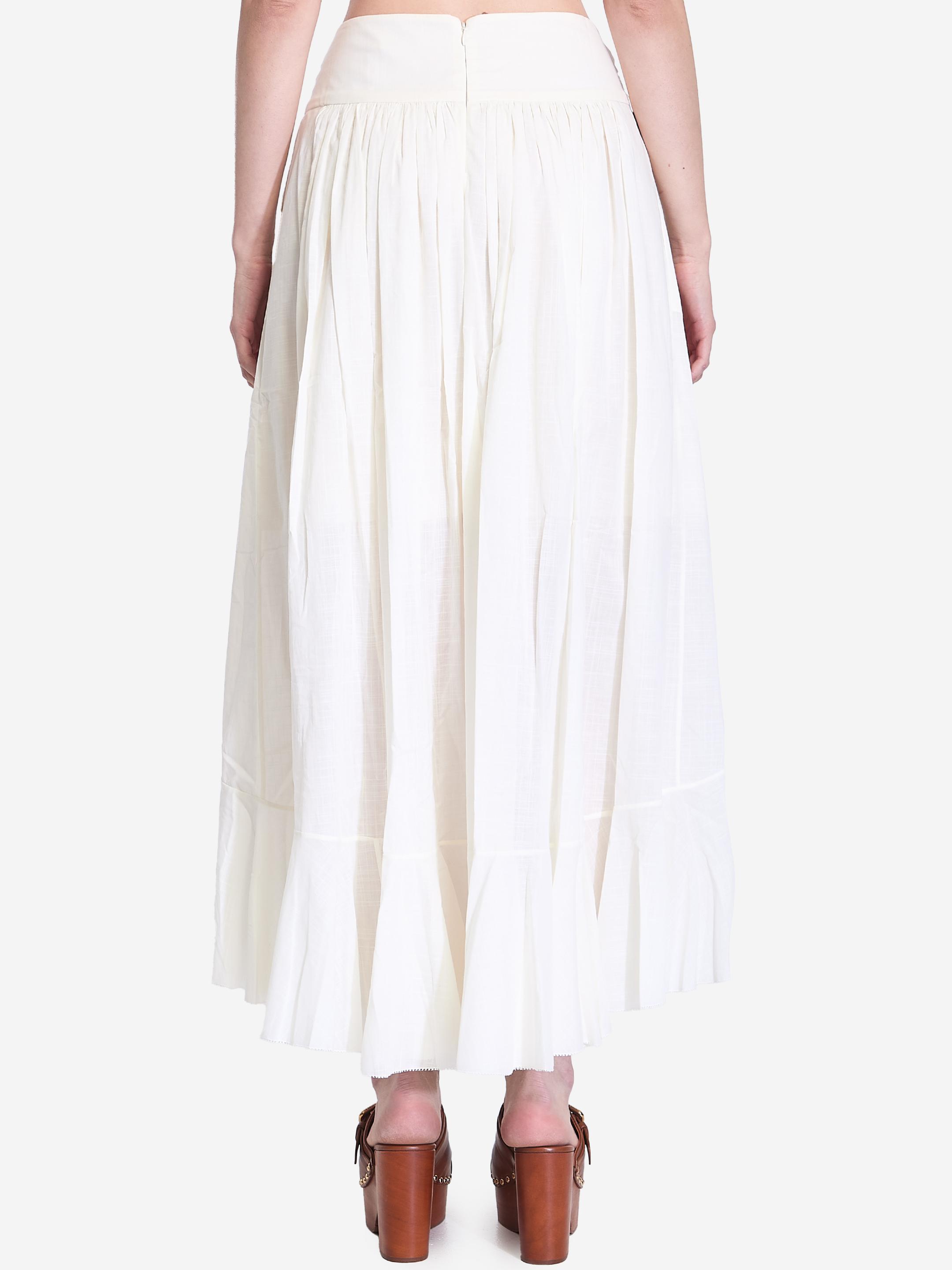 スカート ZIMMERMANN ACACIA COTTON MAXI SKIRT Zimmermann Acacia Ruffled Cotton Maxi Skirt In White | ModeSens
