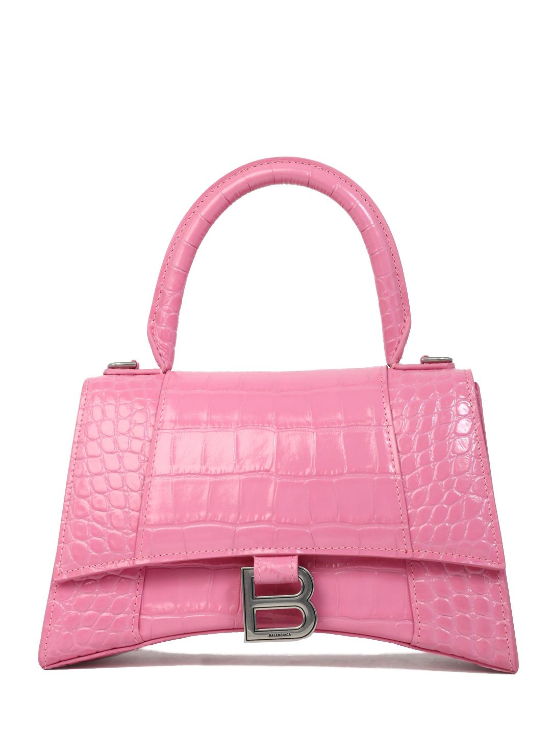 Balenciaga Suede Hourglass Small Bag in Pink | Lyst