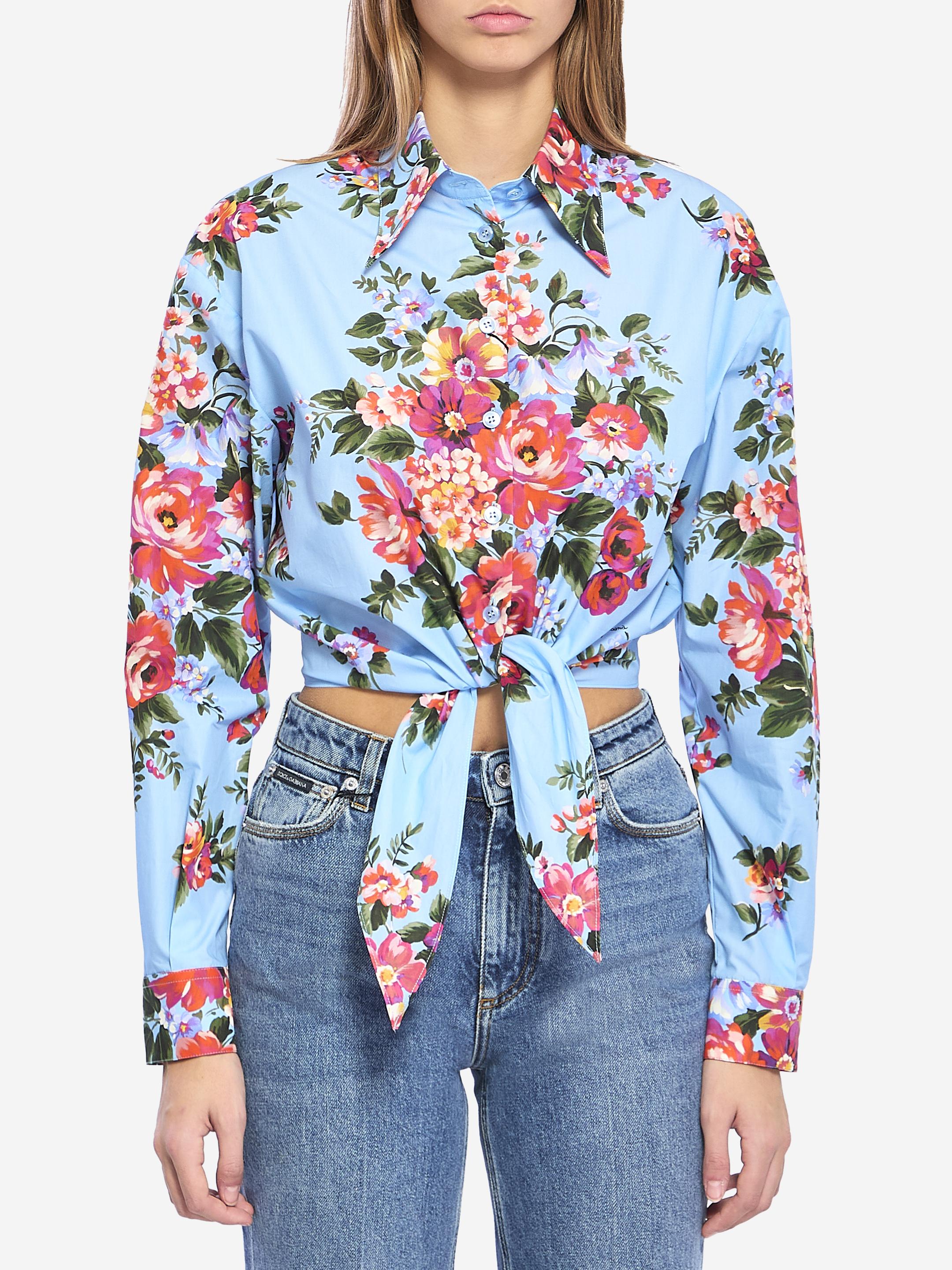 Camicia Top Dolce &amp; Gabbana In Seta Bianca Con Applicazioni Margherite - Taglia S (IT38/US4) - Nuova Con Etichette