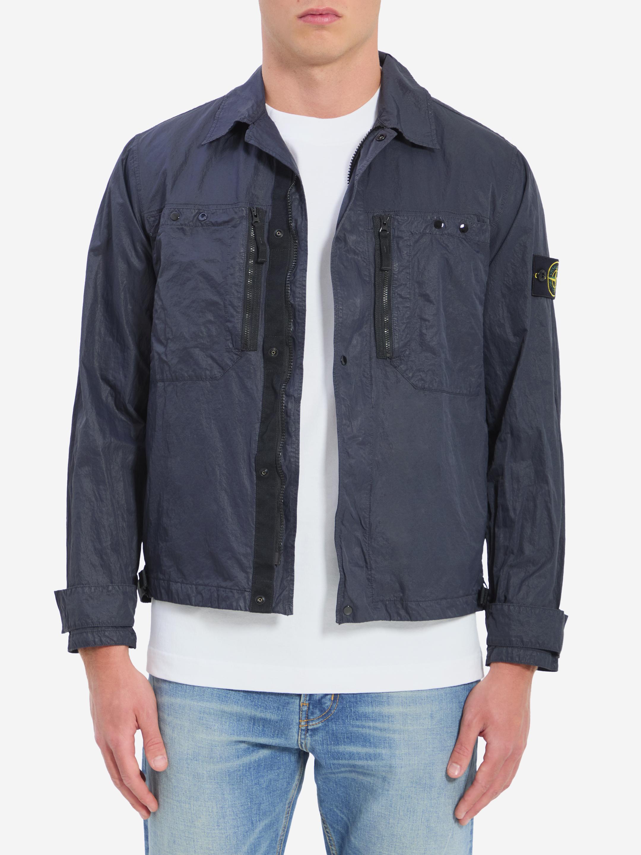 Stone Island Nylon Overshirt in Blue for Men | Lyst