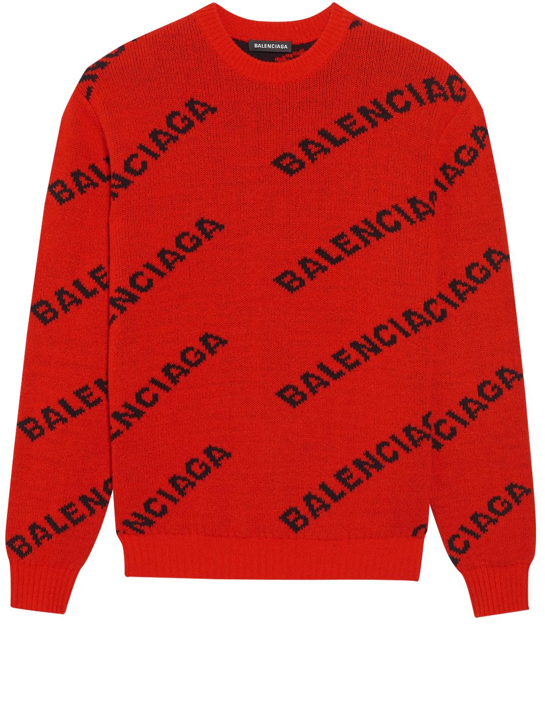 red and black balenciaga sweater