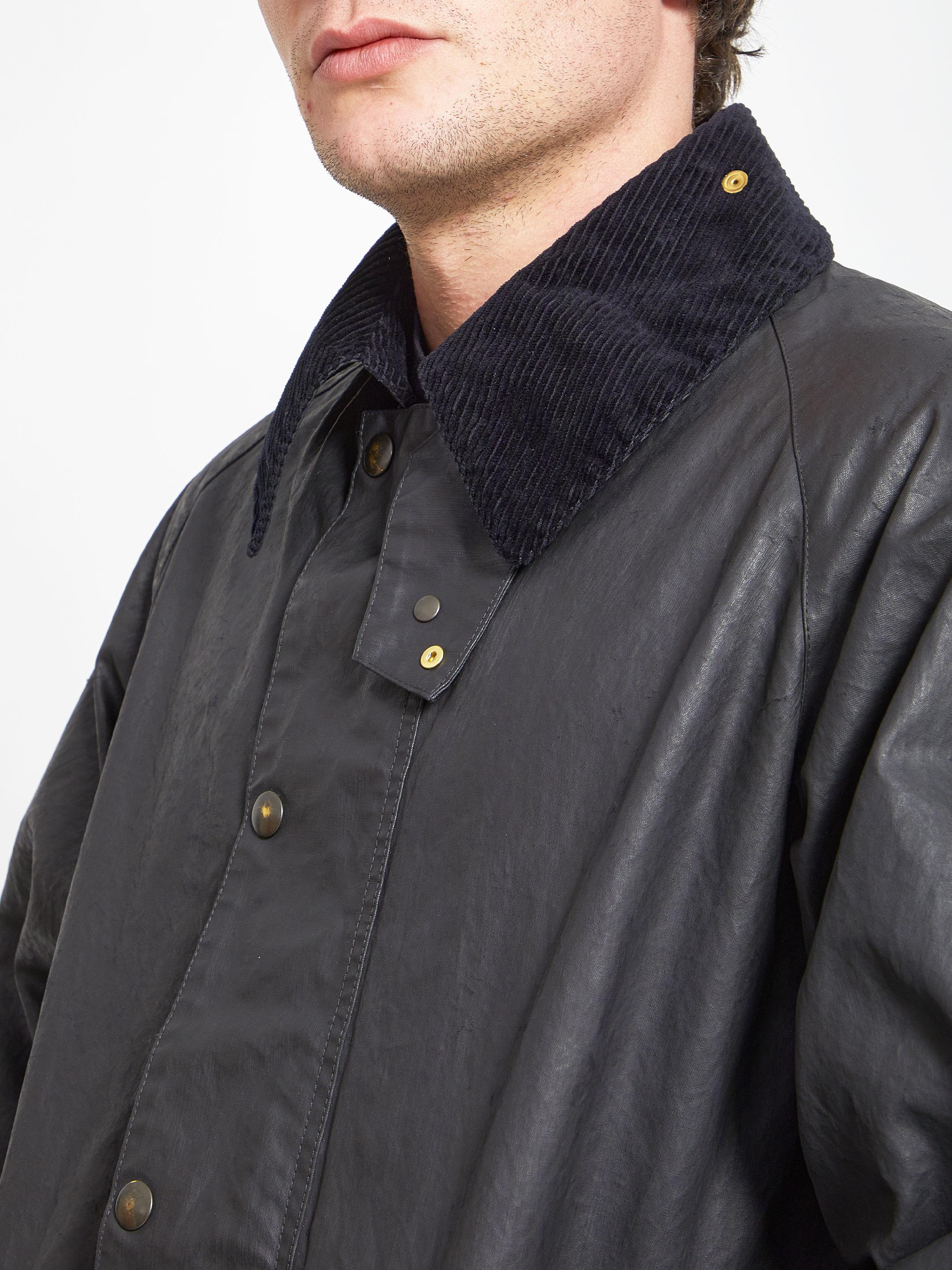 Maison Margiela Waxed Cotton Trench Coat in Black for Men | Lyst