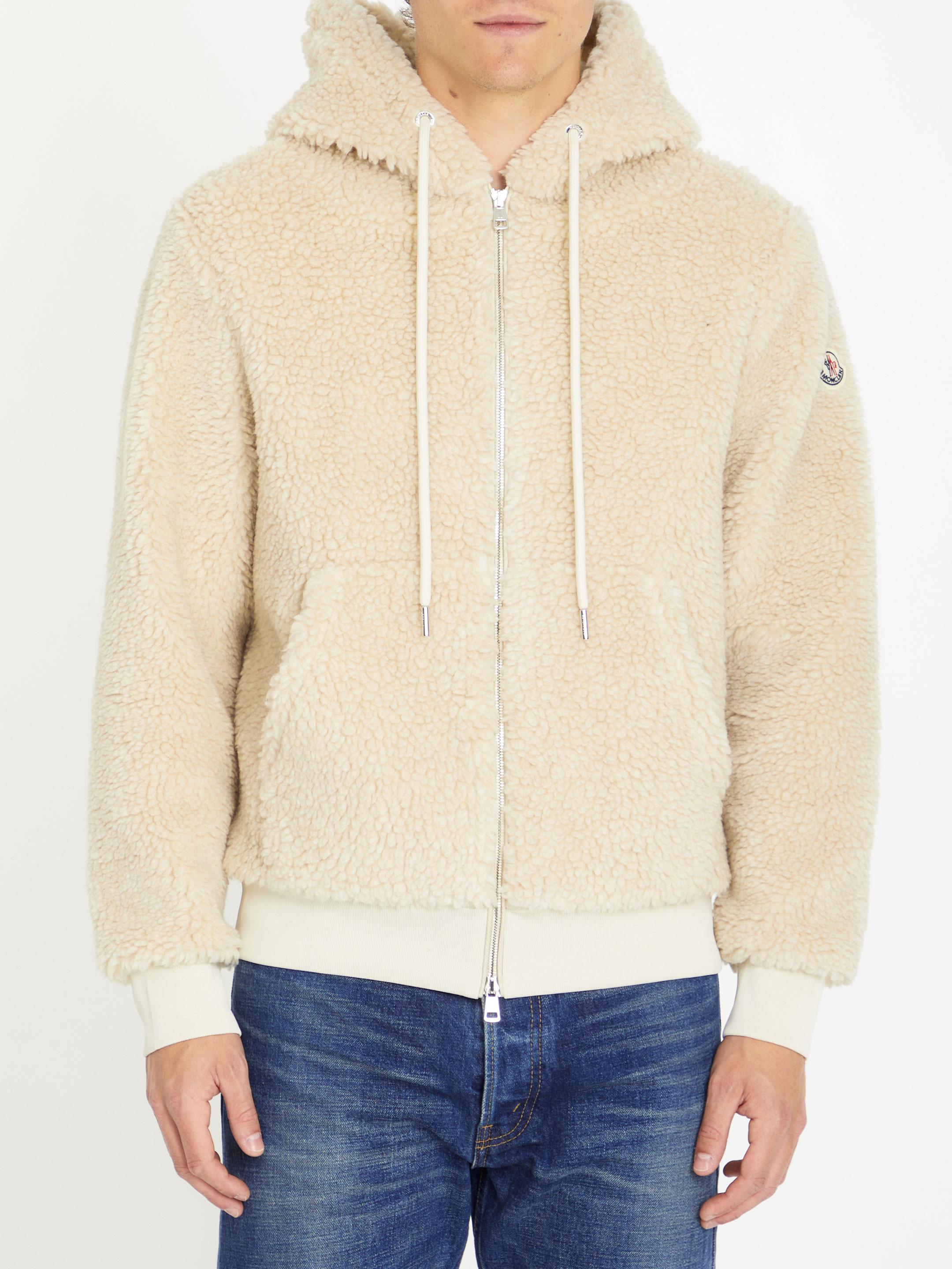 Moncler Teddy Jacket in Natural for Men Lyst
