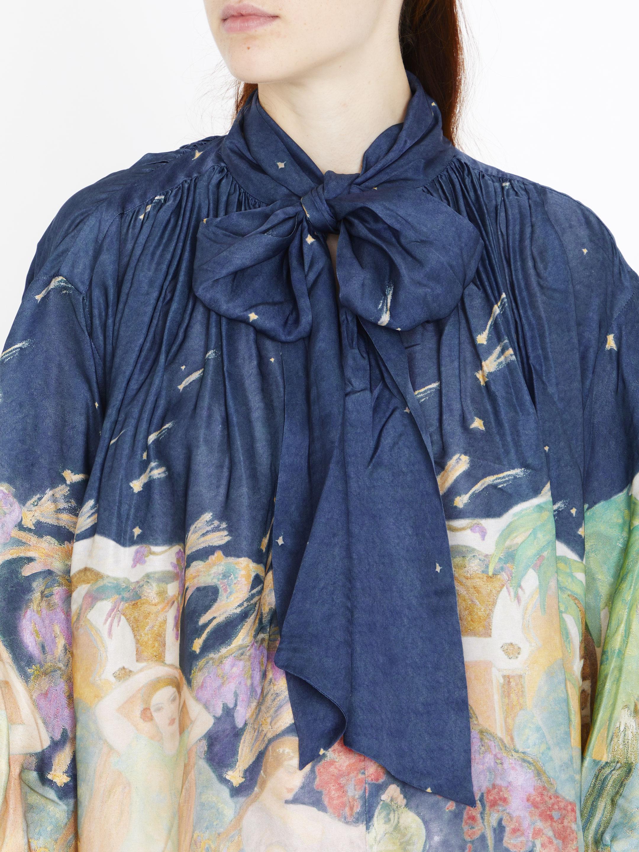 Zimmermann Lyrical Barrel Mini Dress in Blue | Lyst