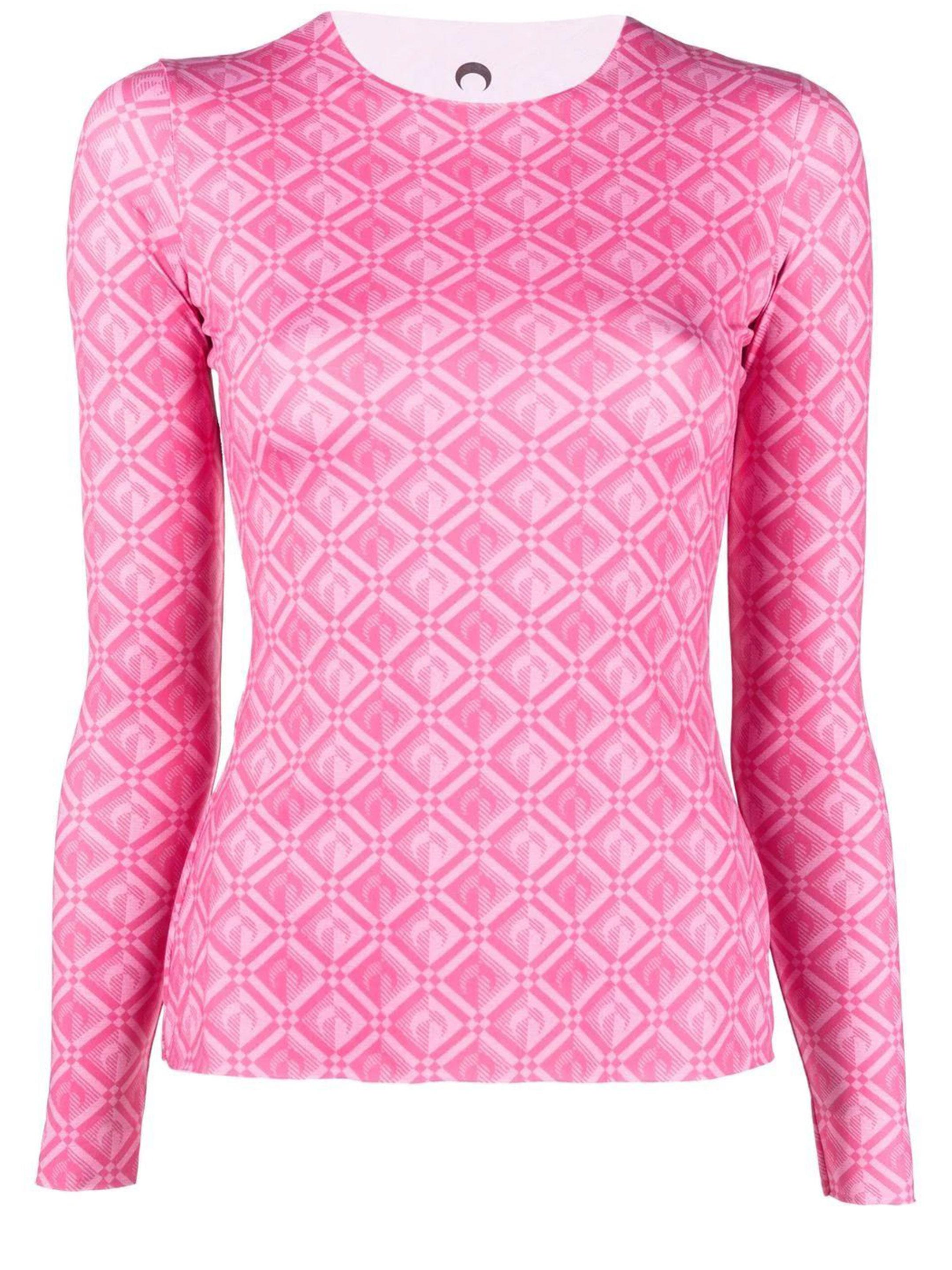 Marine Serre Moon Diamant Second-skin Top in Pink | Lyst