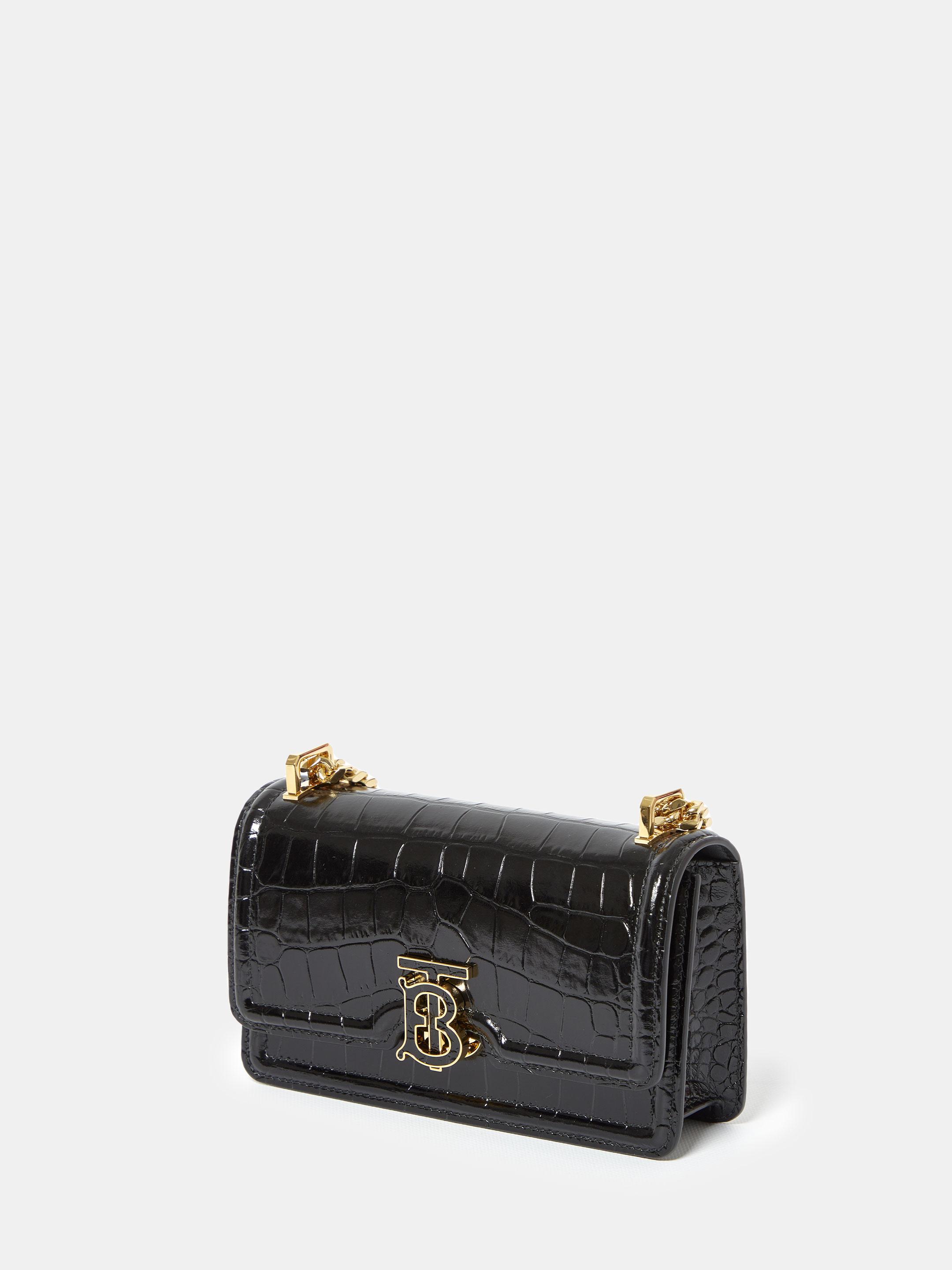 Chain Mini croc-effect leather shoulder bag