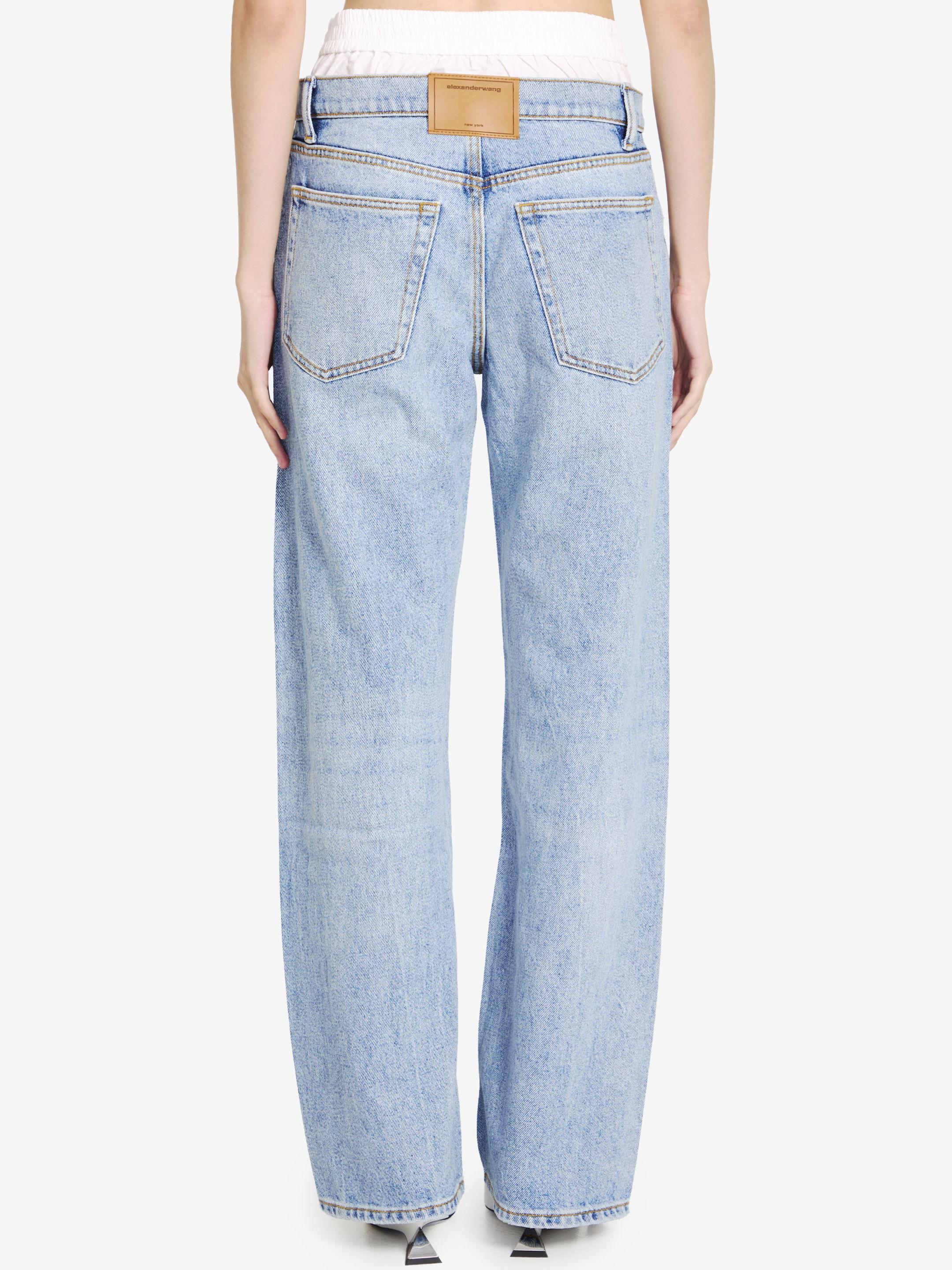 デニム・ジーパン ALEXANDER WANG 'Prestyle Diamante Charm' jeans Light Blue Alexander Wang Rhinestone Embellishment Jeans | Blue