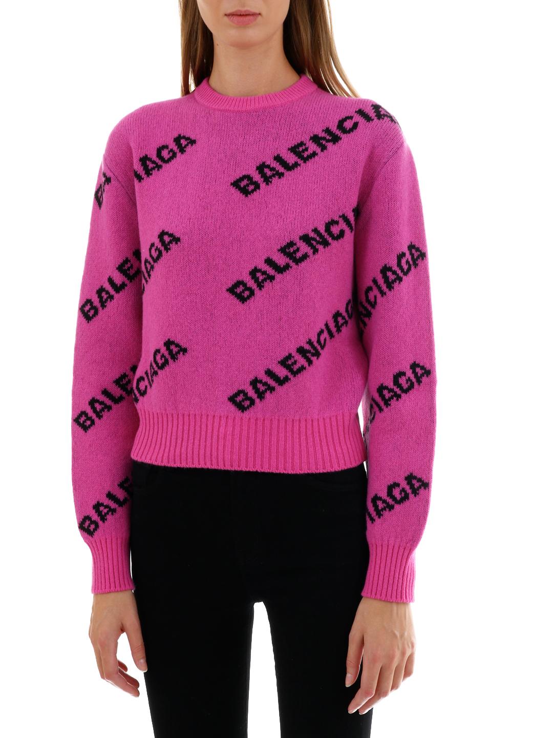 Balenciaga Knitwear In Rose-pink Cotton