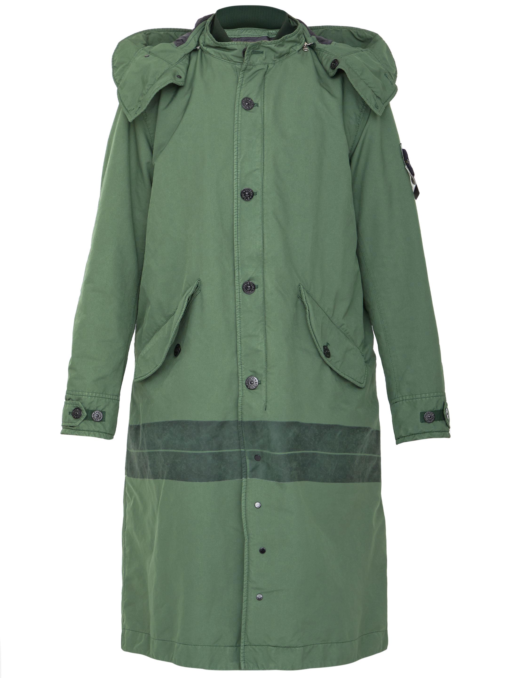 Stone Island Military Green Trench Coat for Men Lyst Canada