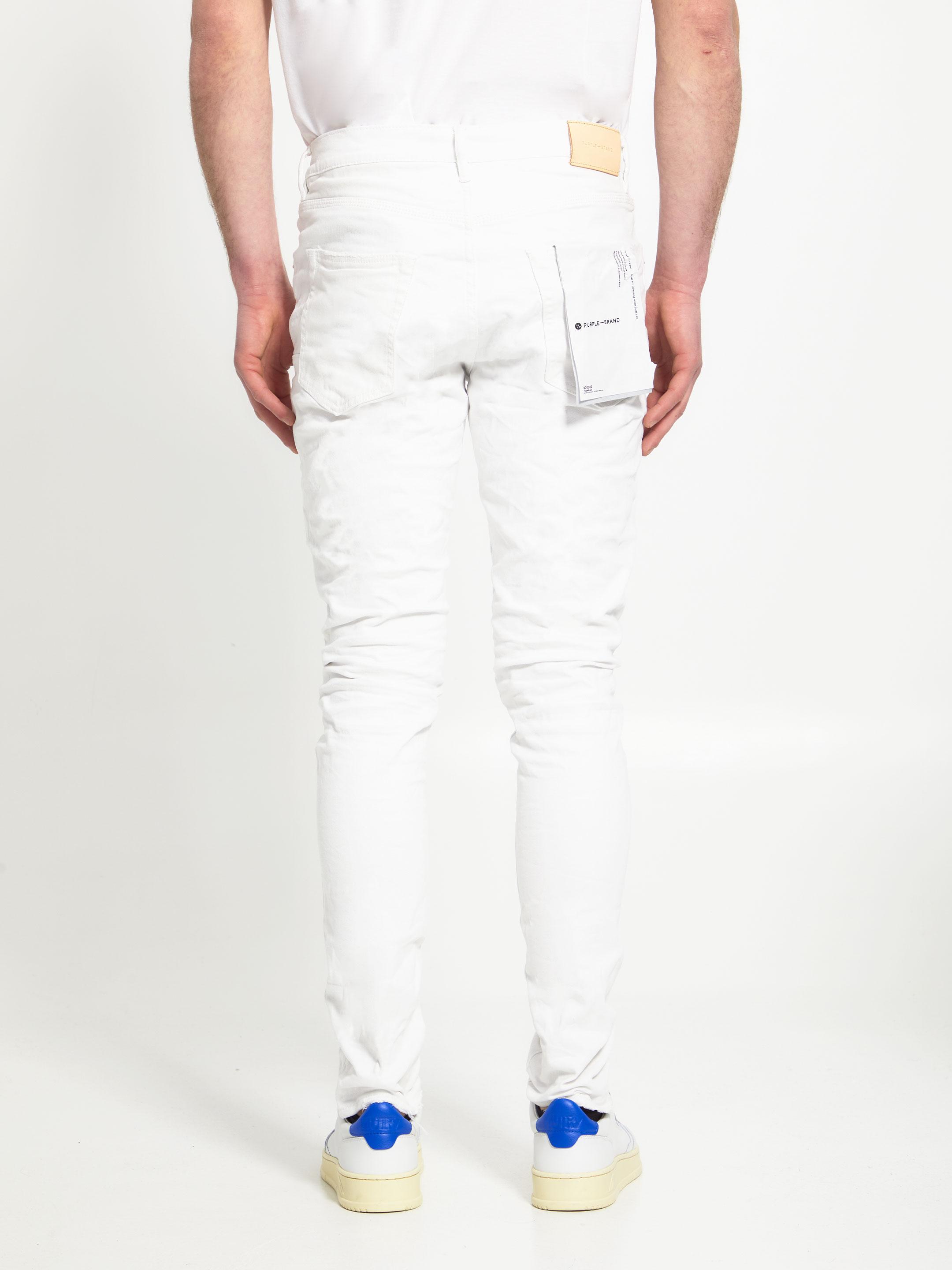 Blue White Ombre Denim Jeans with Pocket Cut-outs