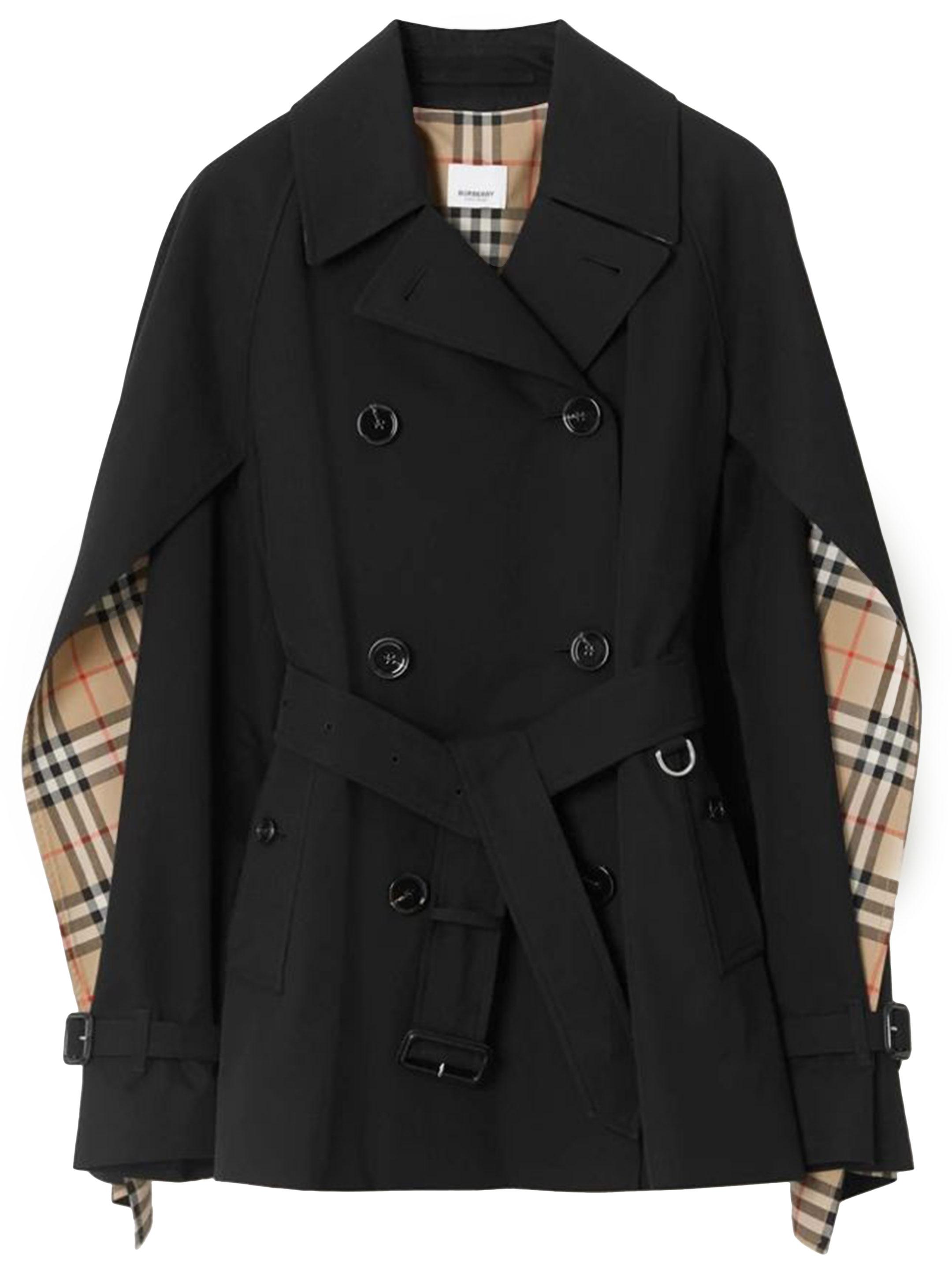 Cape-sleeve Trench Coat in Black | Lyst