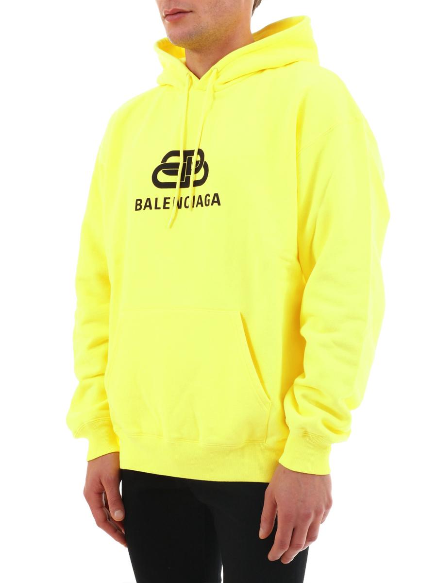 Balenciaga Cotton Bb Back Pulled Hoodie in Neon Yellow / Black (Yellow) for  Men - Lyst