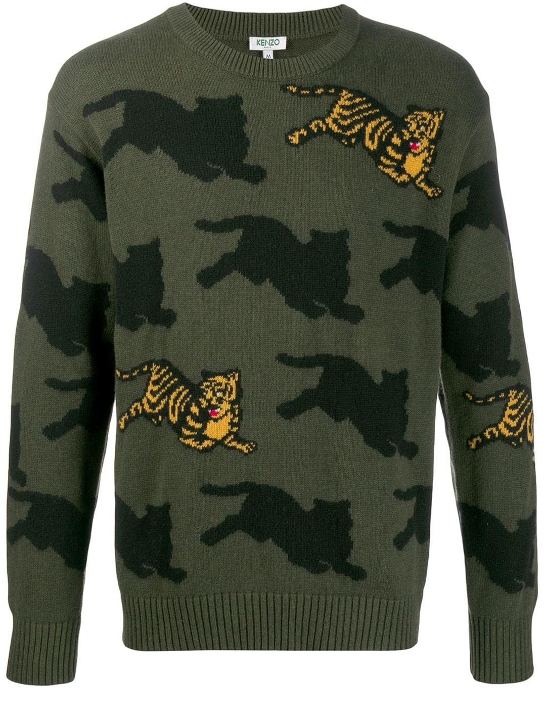 kenzo green tiger sweatshirt