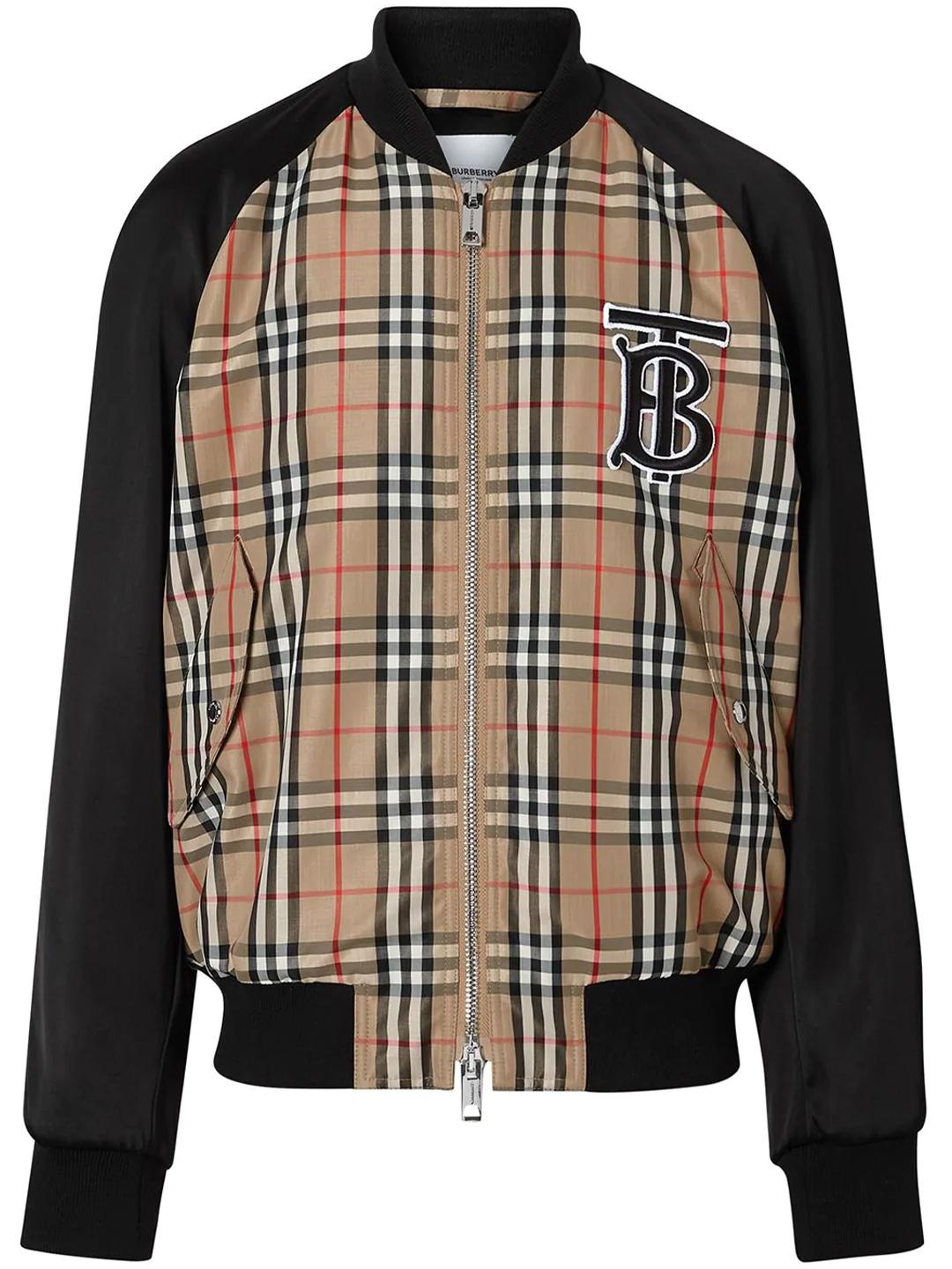 Burberry Monogram Motif Vintage Check Nylon Bomber Jacket for Men | Lyst