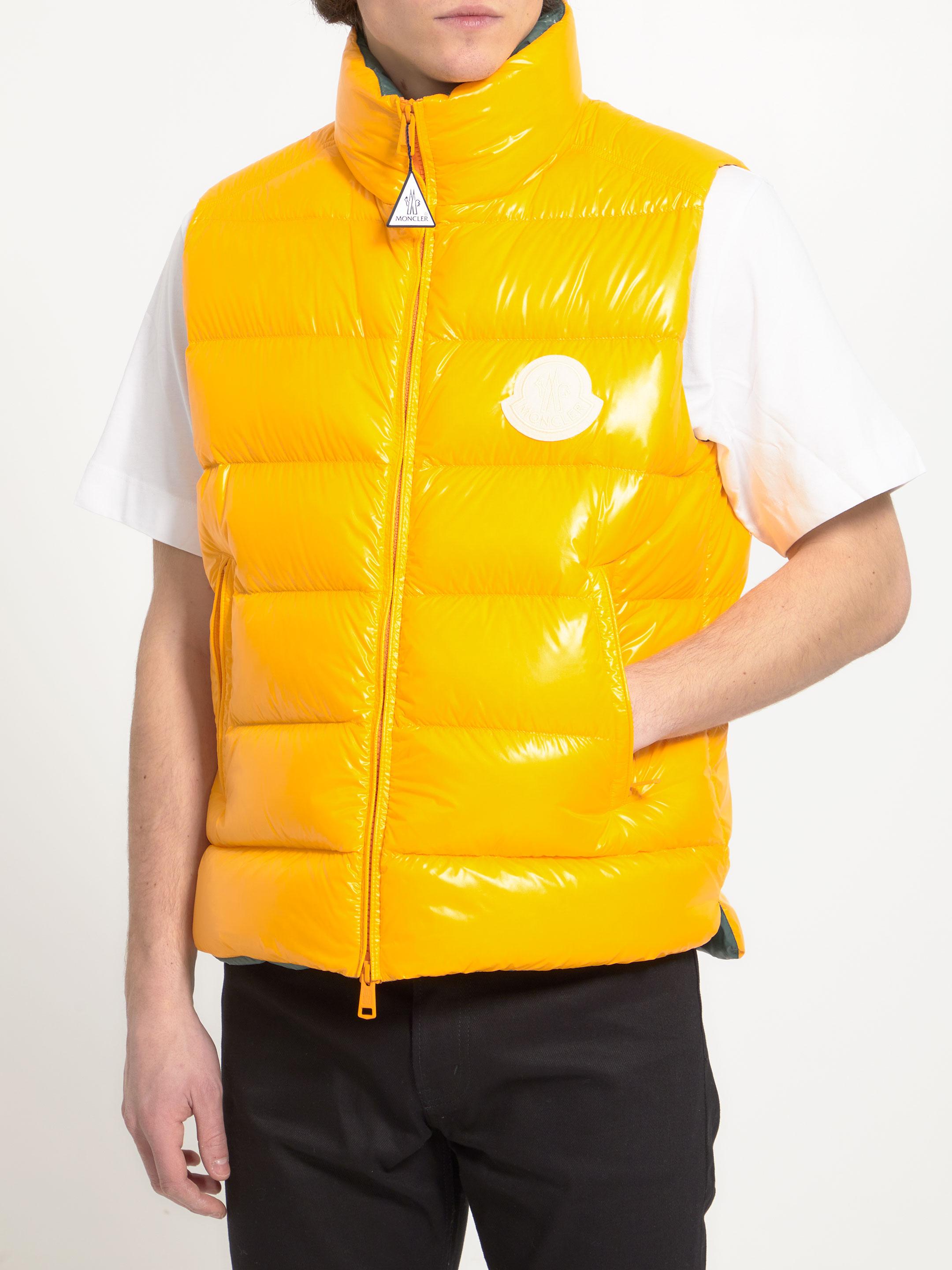 Moncler Parke Down Gilet in Yellow for Men | Lyst