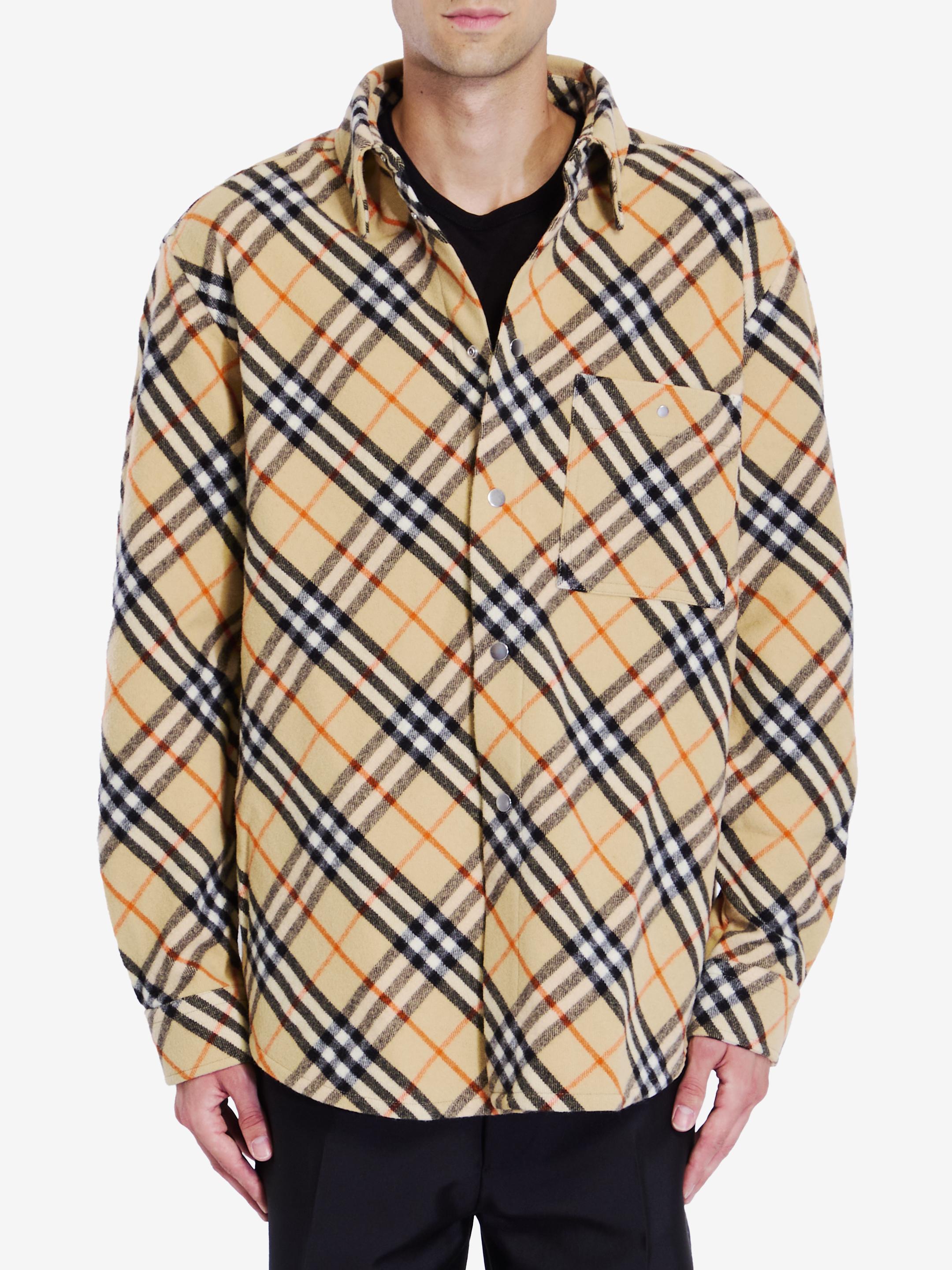 Burberry Classic Check Wool Flannel Shirt For in Natural for Men Lyst UK