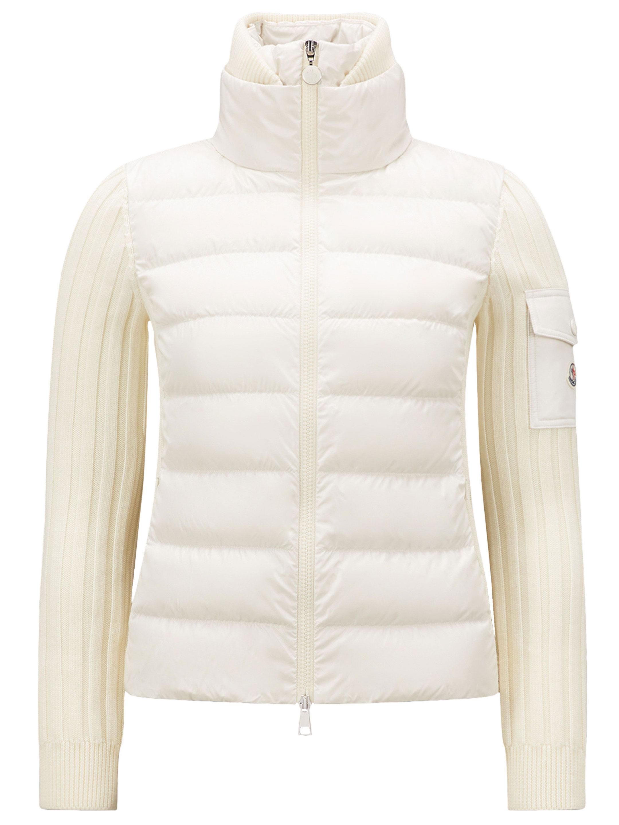 Moncler Tricot Cardigan in White | Lyst