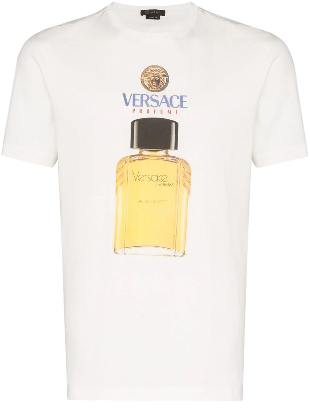 Versace Cotton Homme Perfume Print Tshirt in White for Men Save 64