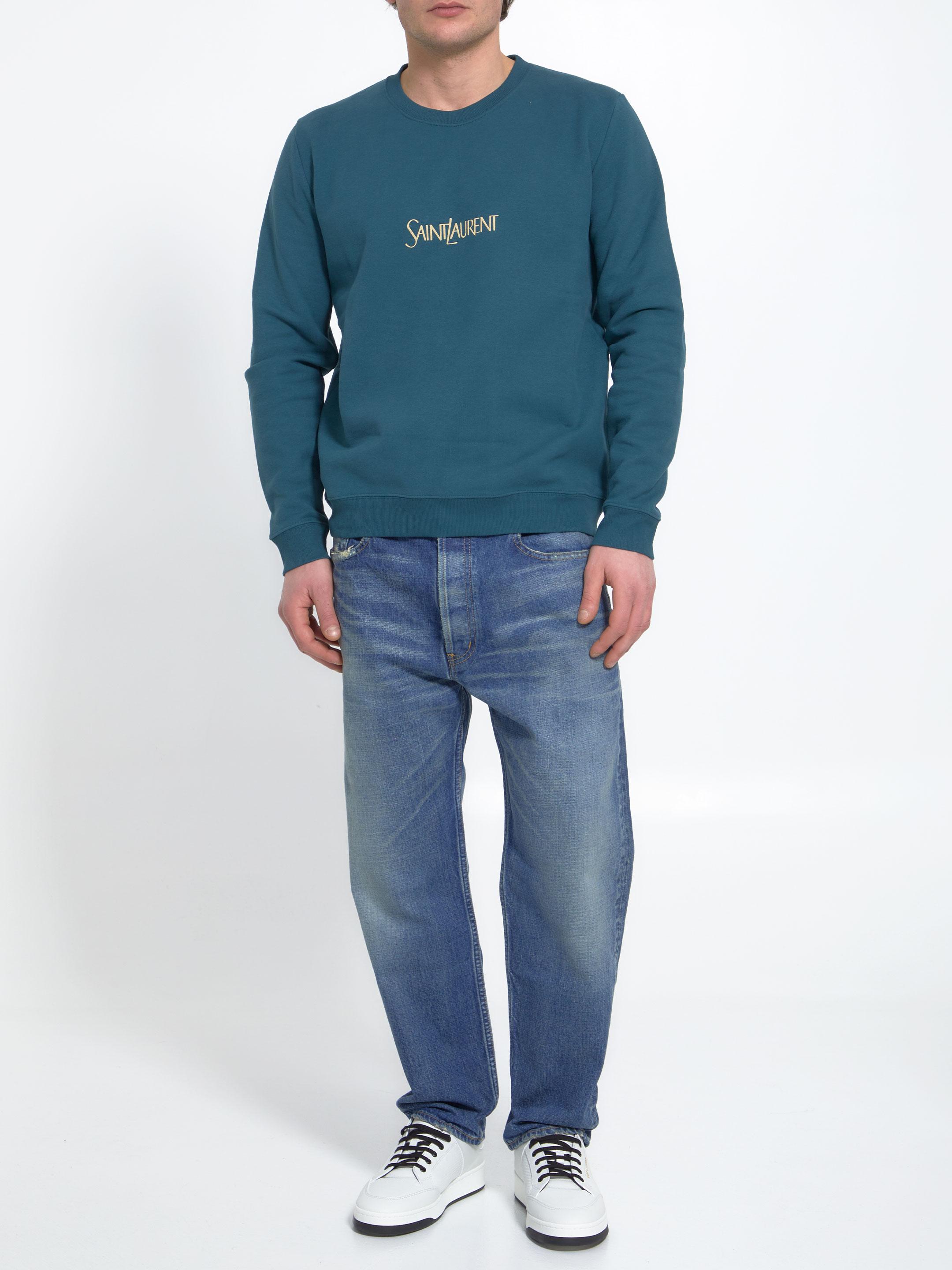 Saint Laurent Embroidery Sweatshirt in Green for Men Lyst