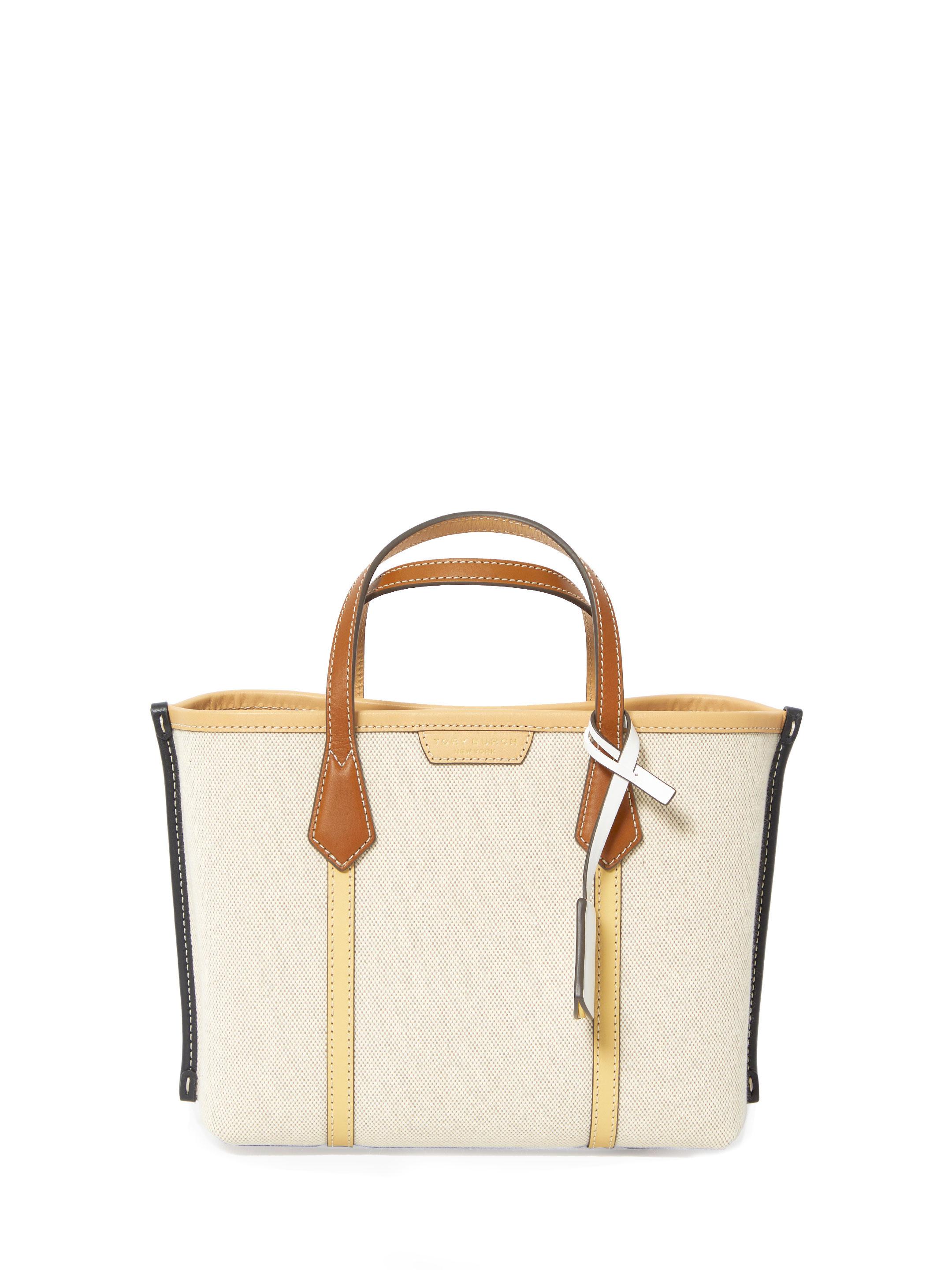 Tory Burch Small Perry Canvas Tote Bag in Natural | Lyst