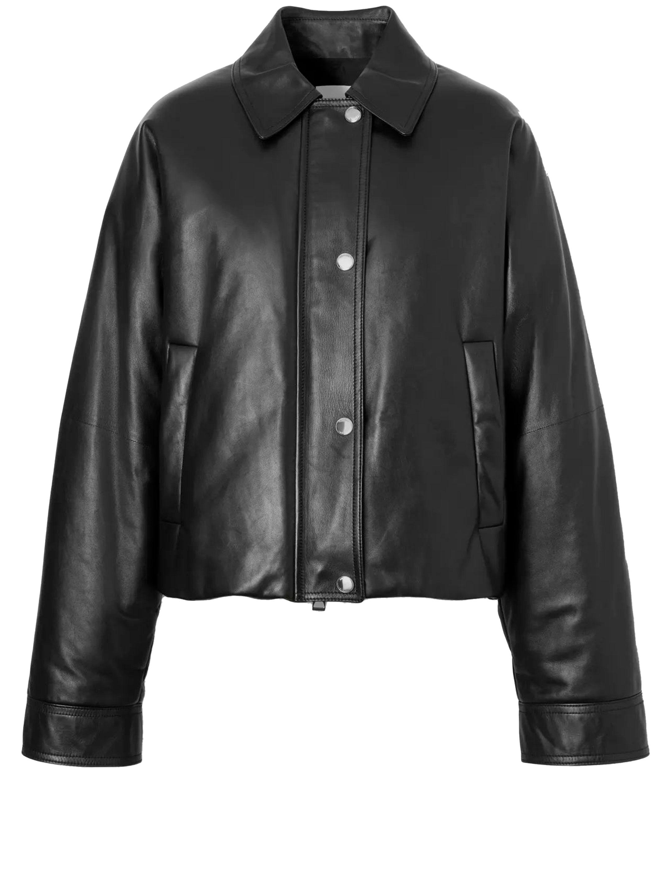 Burberry Equestrian Knight Leather Jacket in Black | Lyst