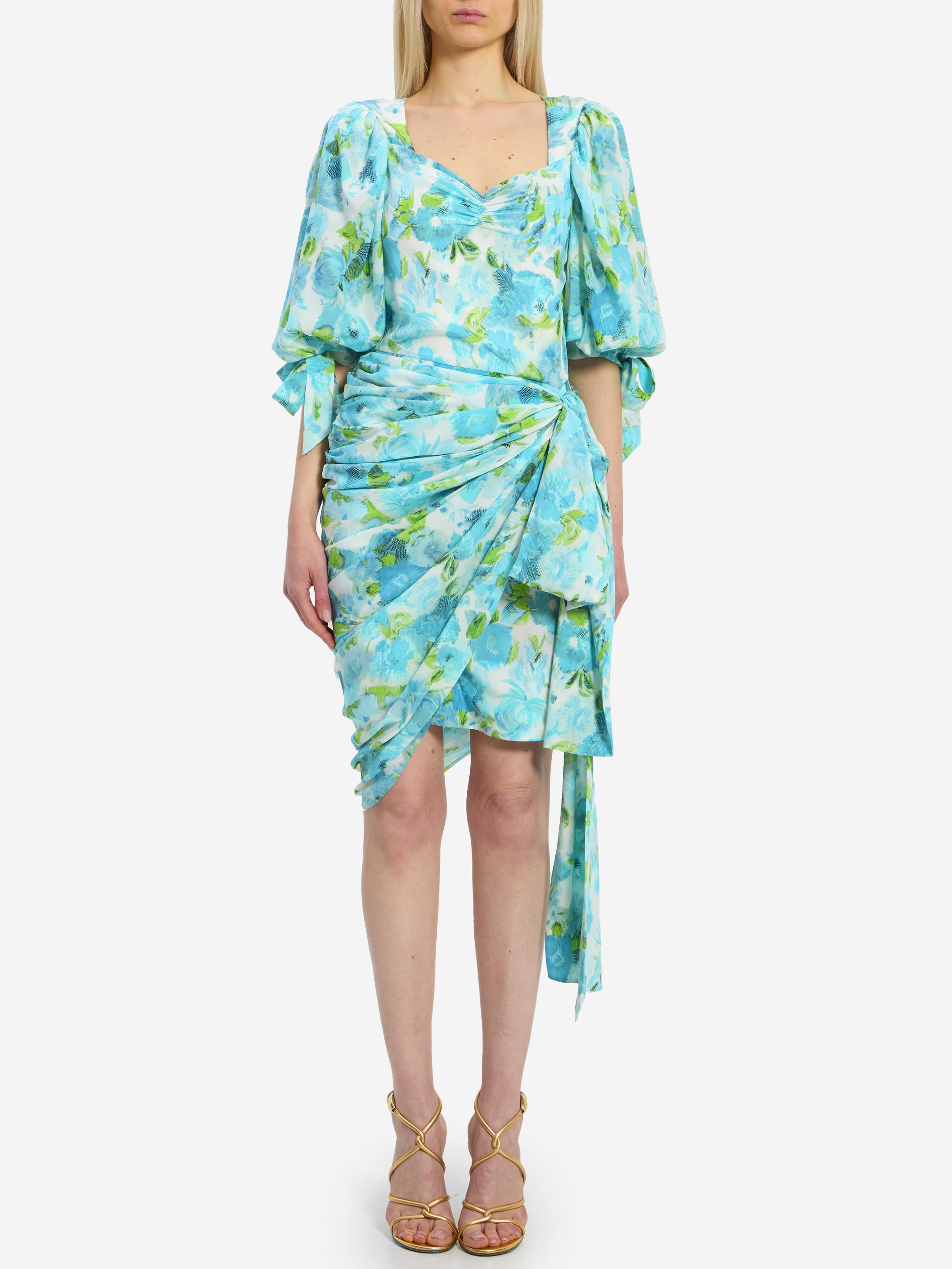 chloe blue silk dress Amur Chloe Gown In Tachyon Blue