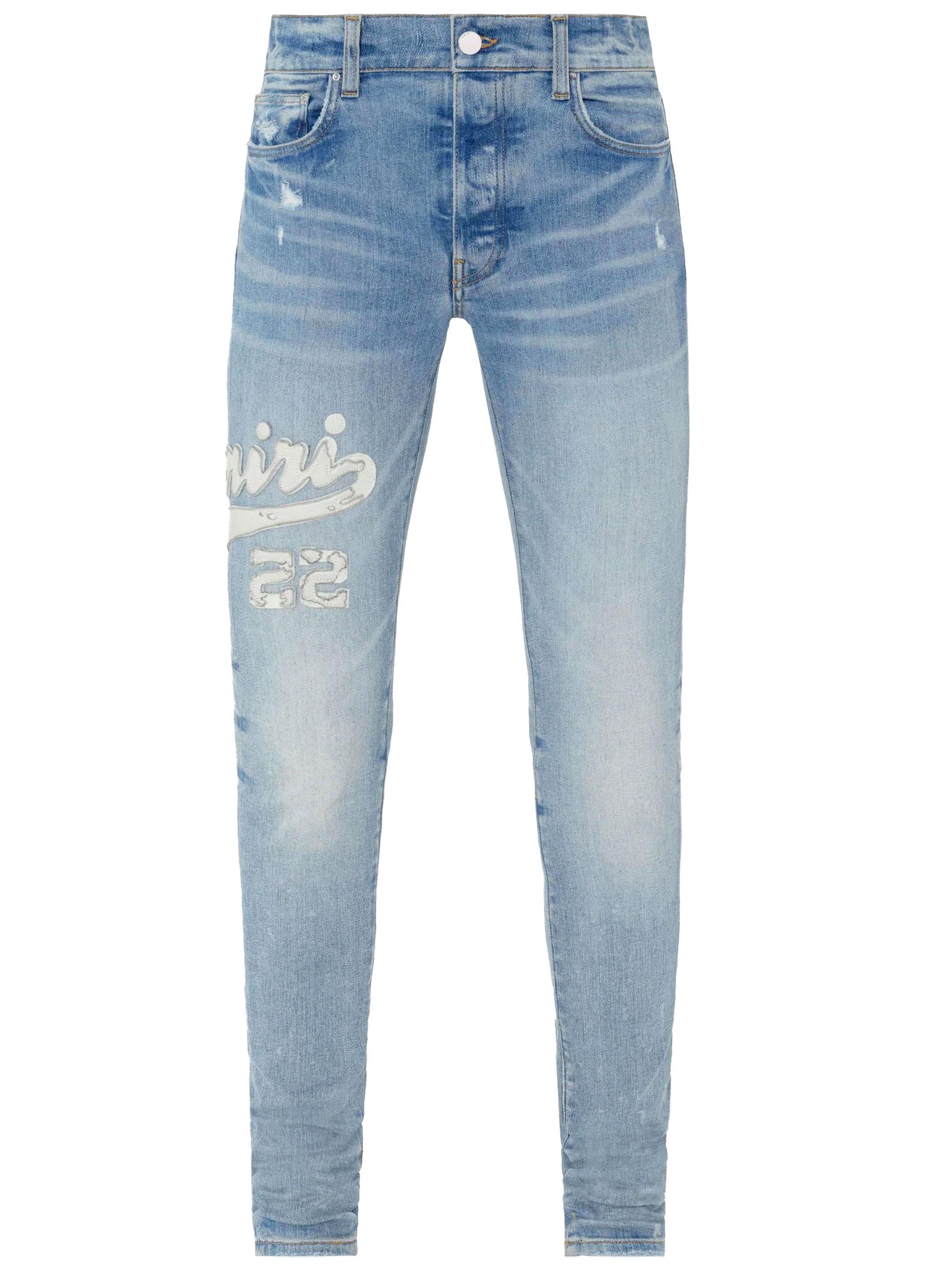 Amiri Varsity Logo Jeans in Blue for Men Lyst