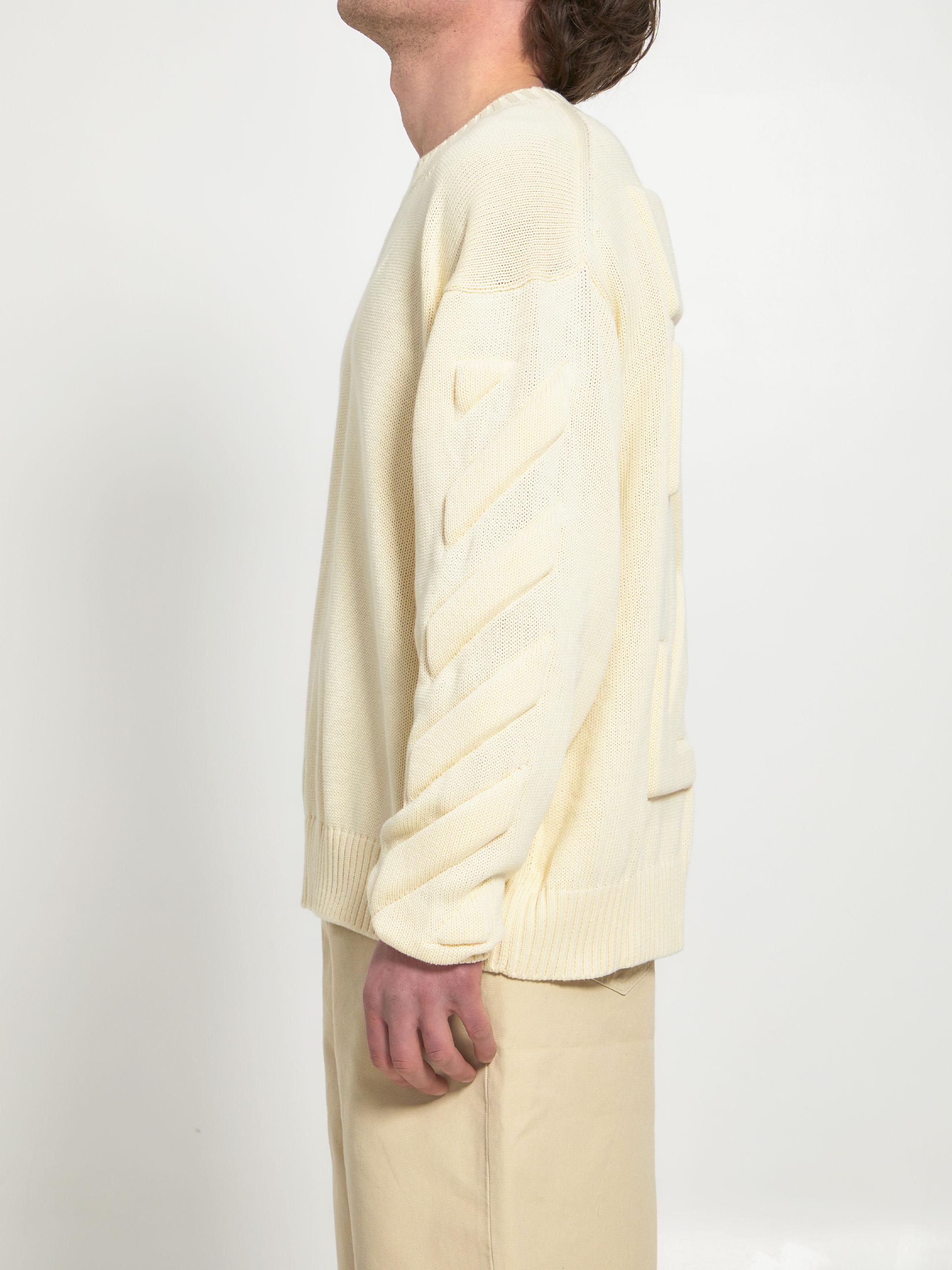 Off-White c/o Virgil Abloh 3d Diag Knit Sweater in Natural for Men