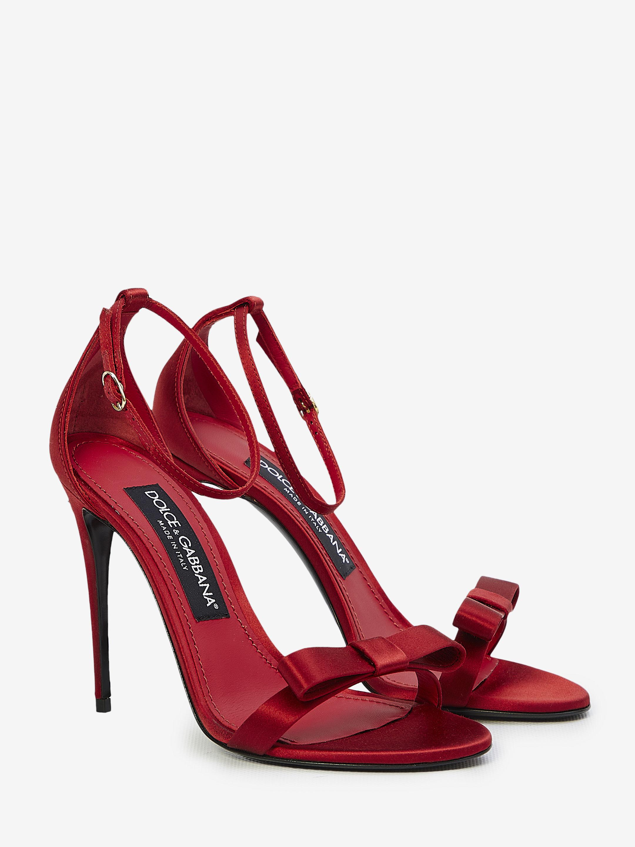 Dolce & Gabbana Keira Sandals In Satin in Red | Lyst