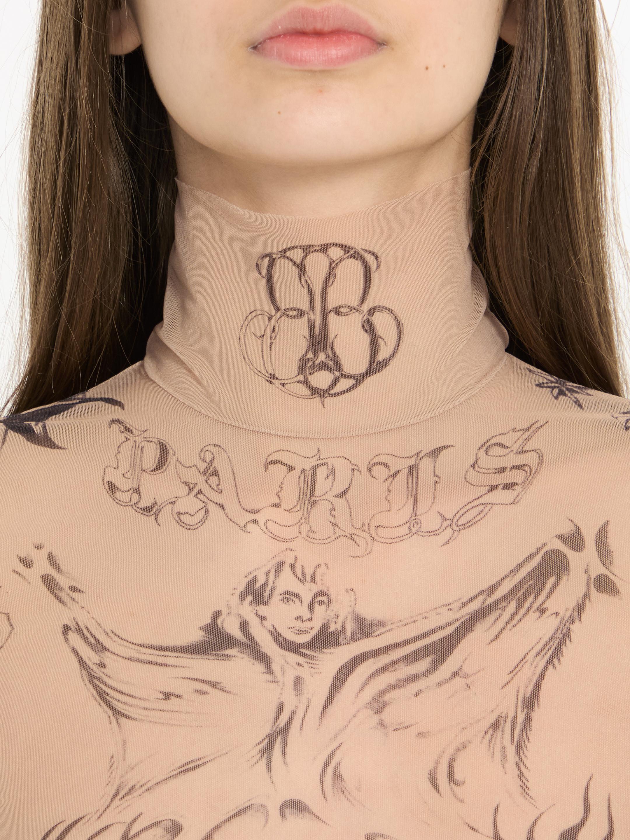 Balenciaga Tattoo Top in Natural | Lyst