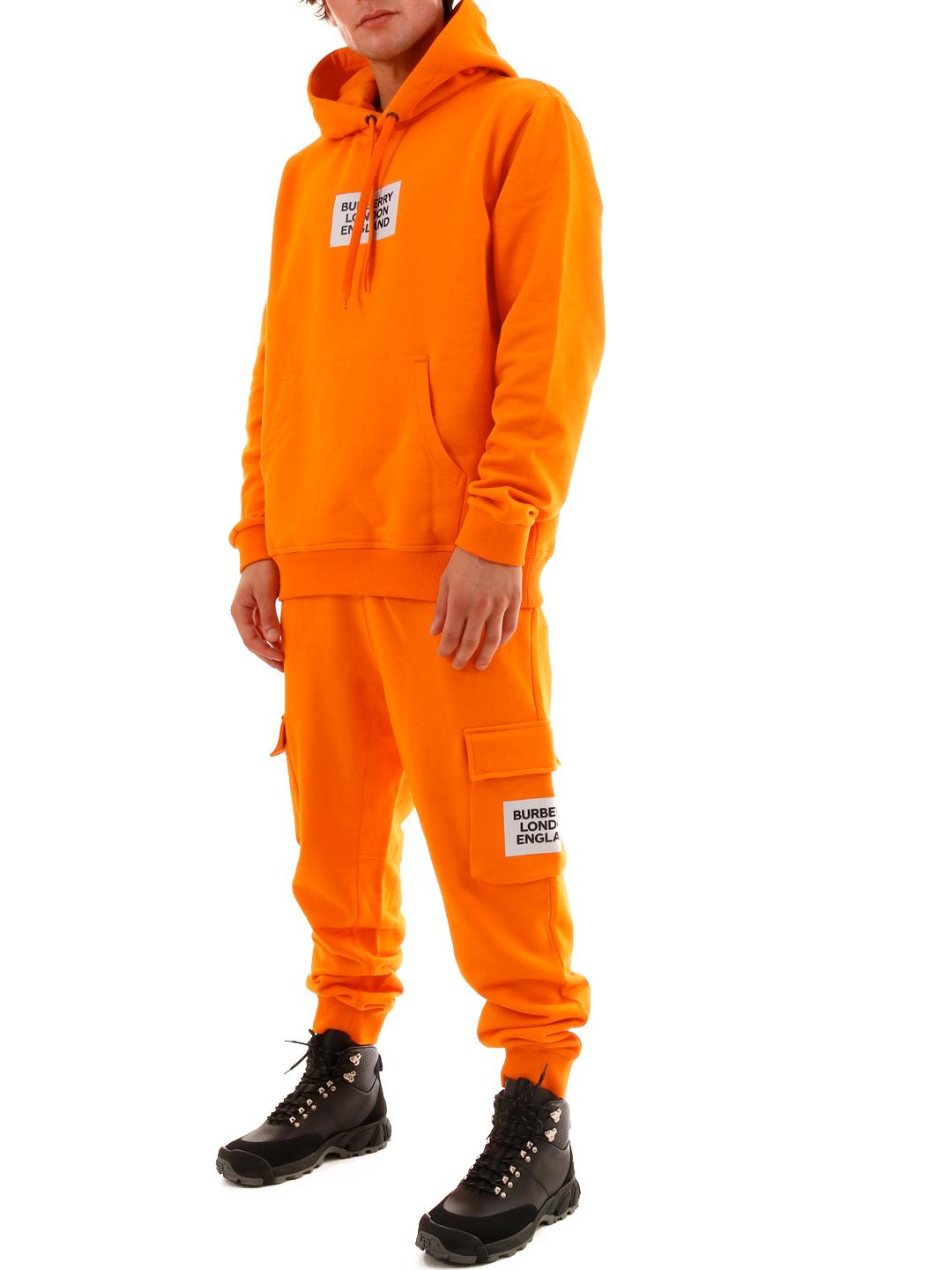 Burberry Cotton Jogging Trousers Orange for Men - Lyst
